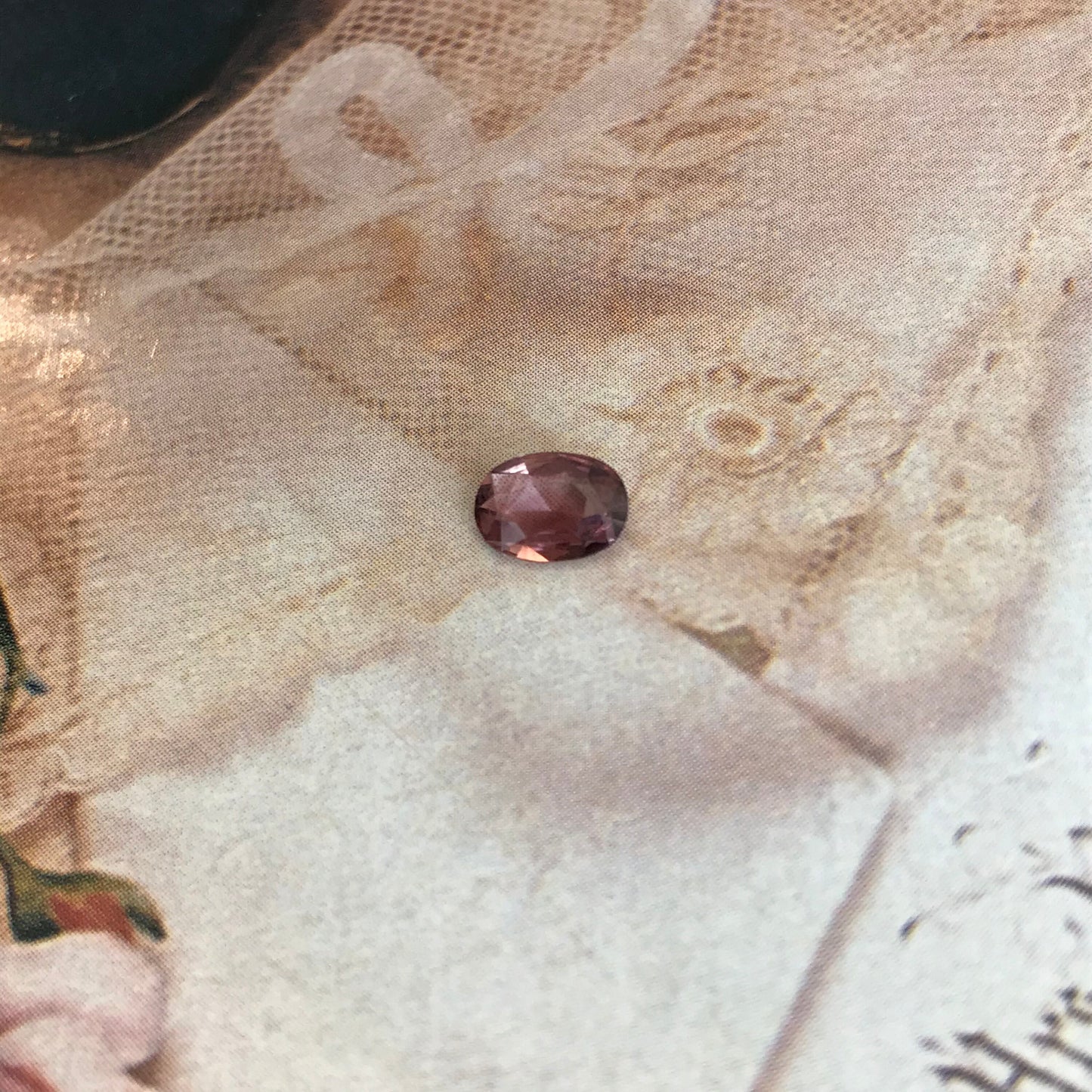 Natural Orangey Red Sapphire 7x5mm 0.74 Carat Rose-Cut Oval Cut Faceted Gem Loose Unmounted Gemstone Earth Mined