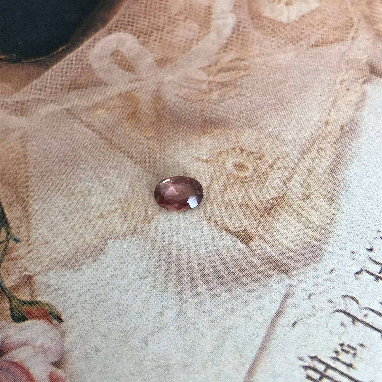 Natural Orangey Red Sapphire 7x5mm 0.74 Carat Rose-Cut Oval Cut Faceted Gem Loose Unmounted Gemstone Earth Mined