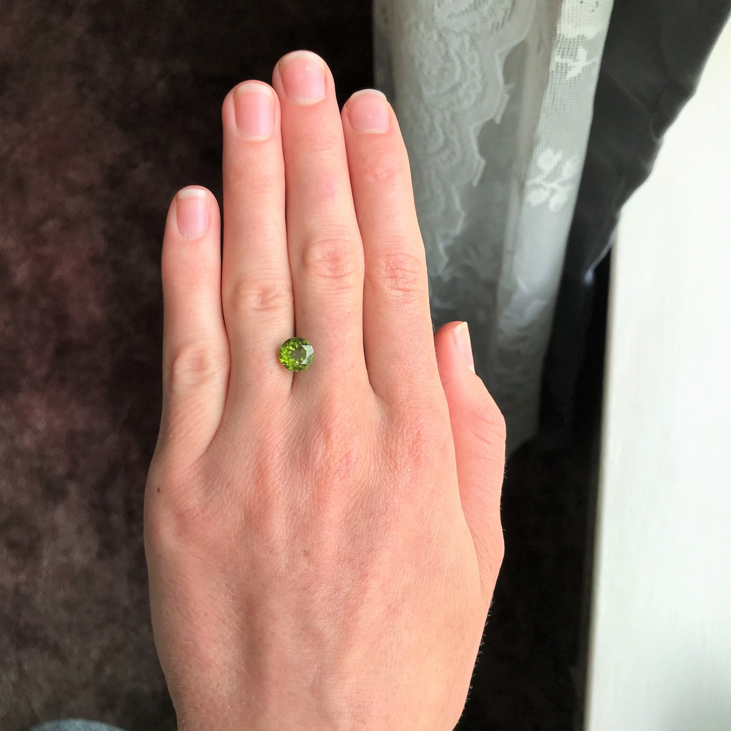 Green Peridot 7.8 mm Round Cut 2.26 carat Loose Natural Gem August Birthstone for Jewelry Making Faceted Unmounted Gemstone, Natural Peridot