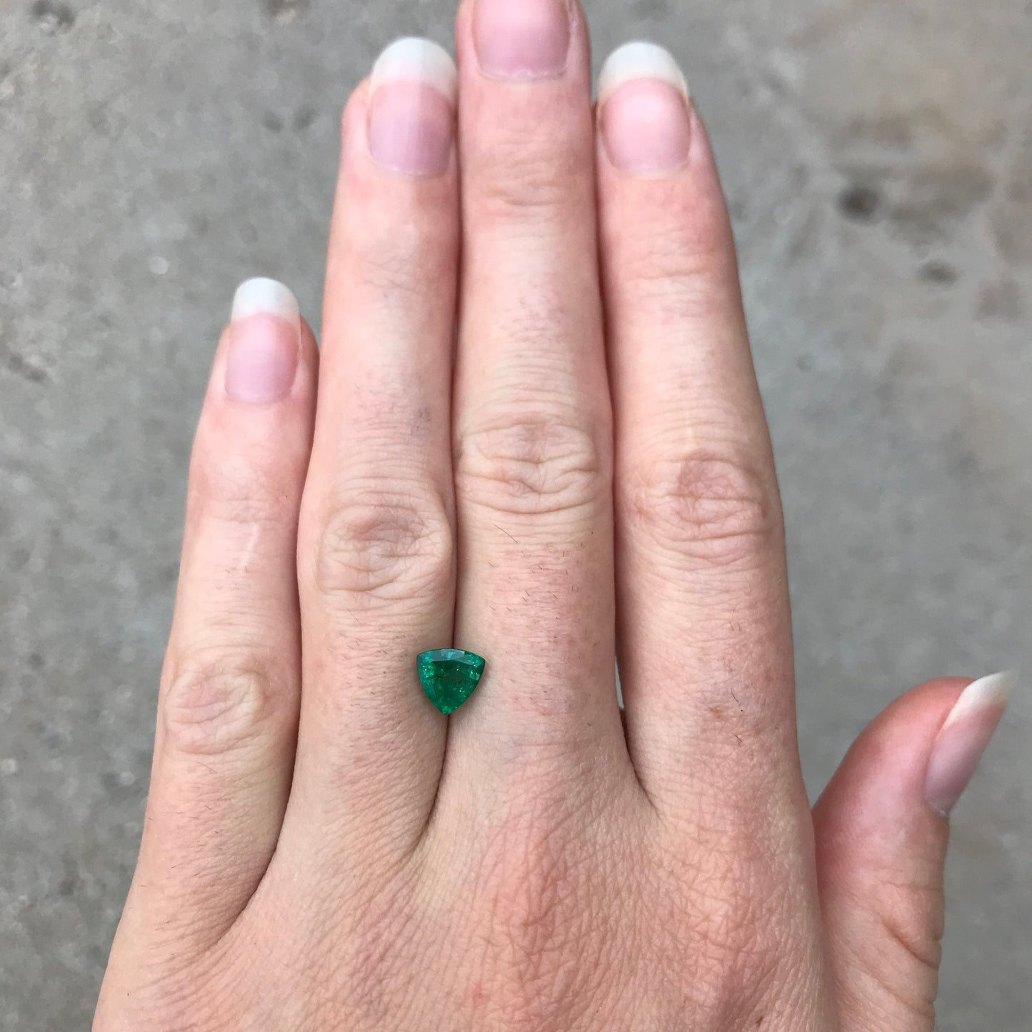 0.89 ct Natural Emerald About 6.4mm Trillion Cut Faceted Gem Precious Gemstone Deep Green Gem Real Natural Vivid Green Stone 6.5mm