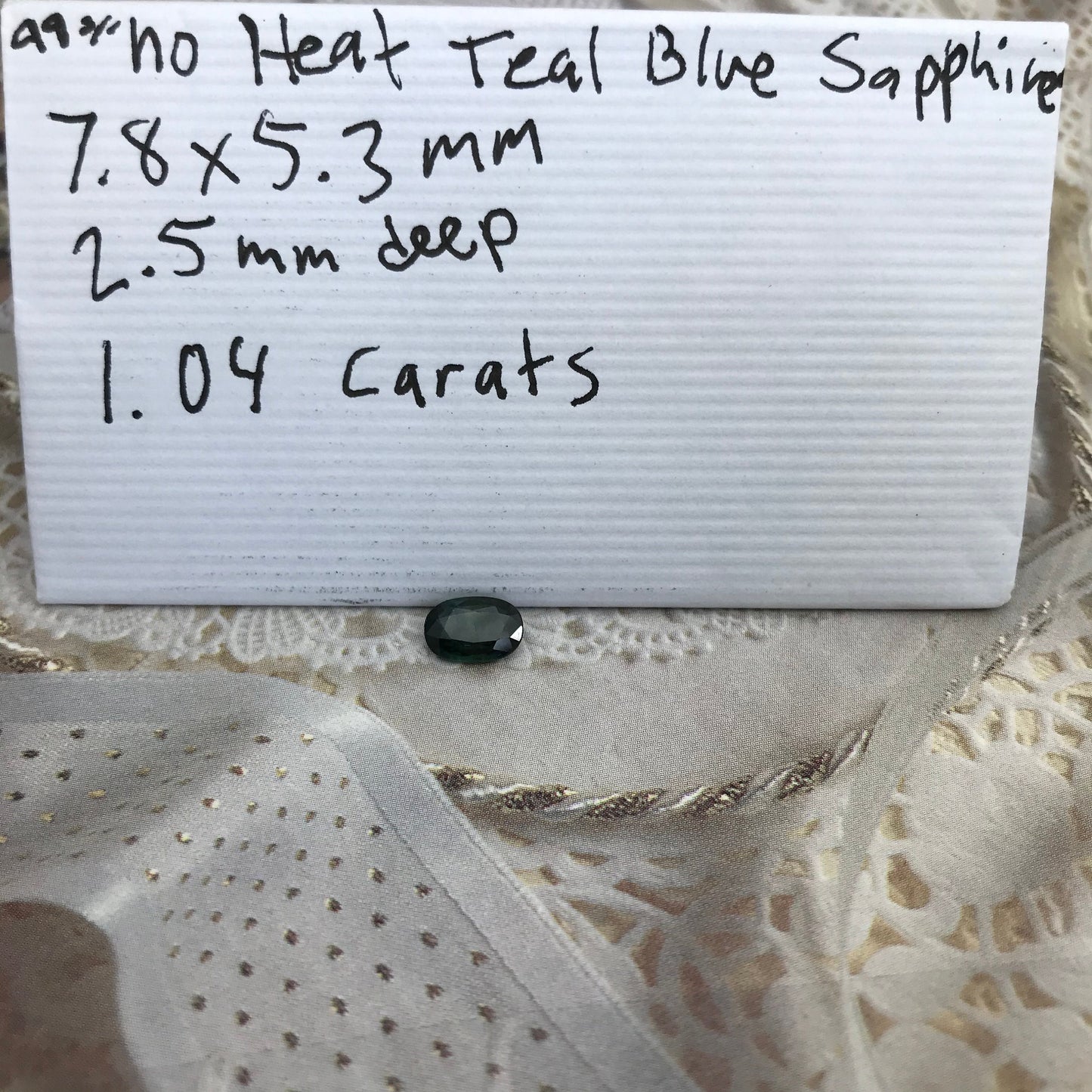 Natural Dark Teal Blue Sapphire 7.8x5mm Oval 1.04 Carat Unheated Faceted Loose Unmounted Gemstone Earth Mined Gem US Seller- Reclaimed