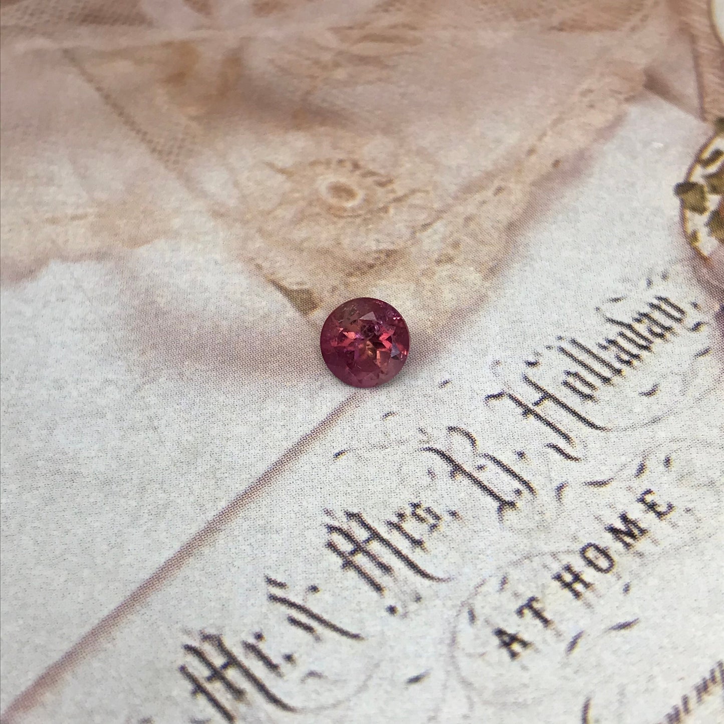 Pink Purple Tourmaline 0.90 carat 6mm Round Cut, Unmounted Faceted Loose Gemstone for Jewelry Setting