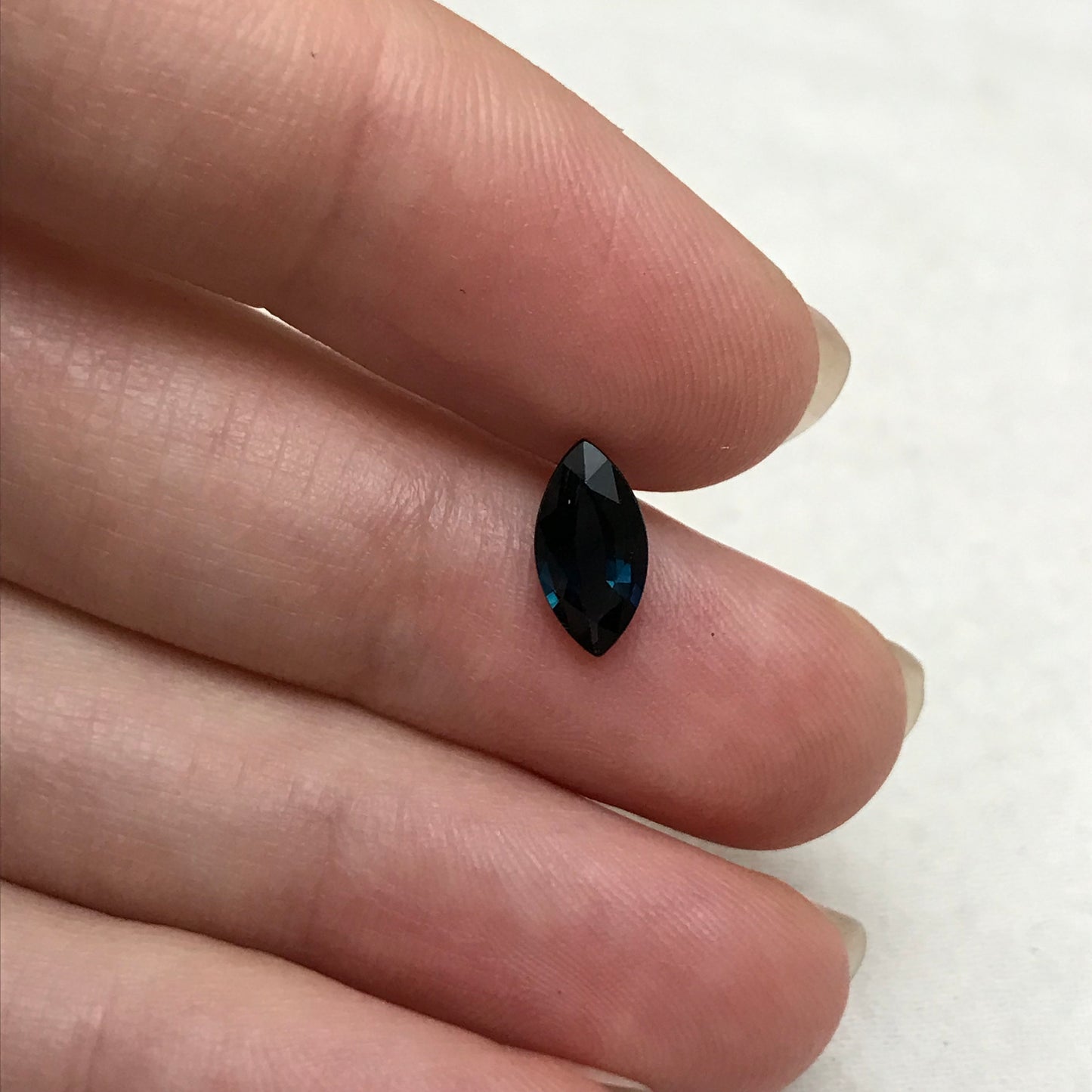 Natural Dark Blue Sapphire 10x5mm Marquise Cut, 1 ct Loose Blue Gem, Faceted Loose Recycled Gemstone US Seller
