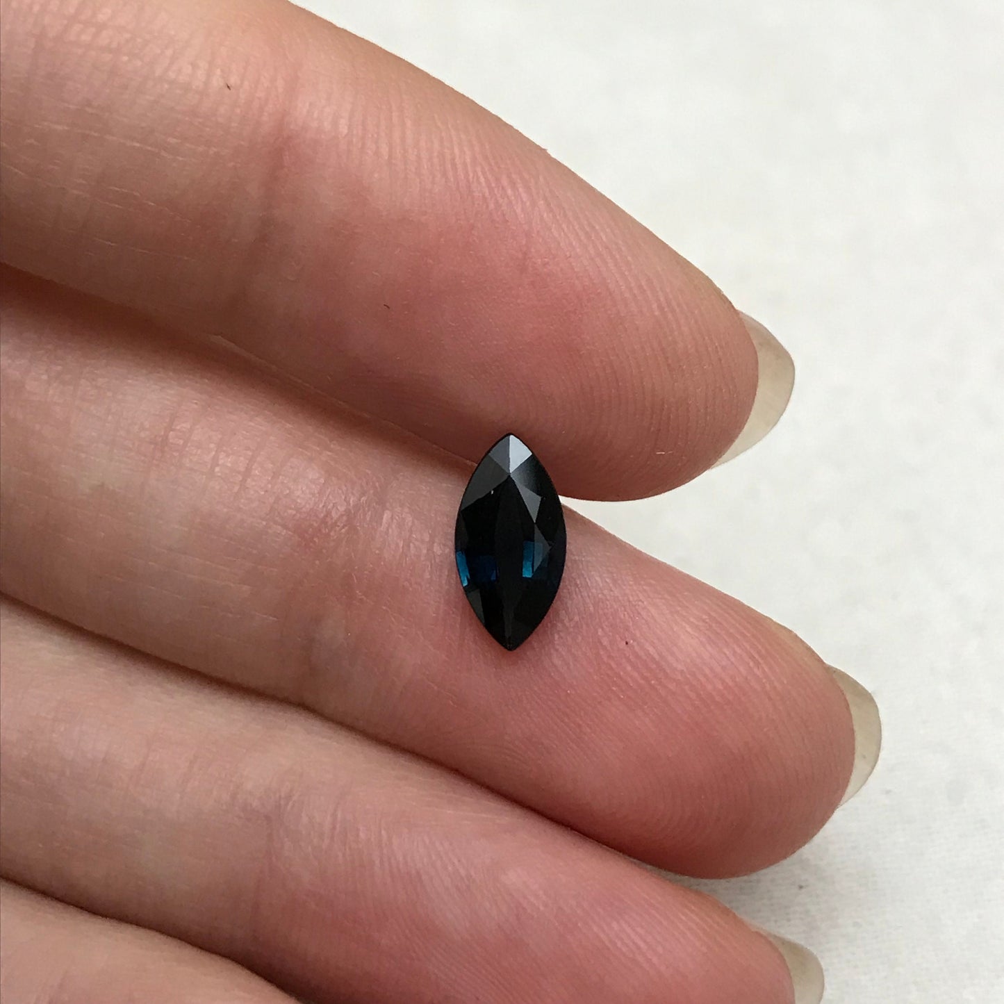 Natural Dark Blue Sapphire 10x5mm Marquise Cut, 1 ct Loose Blue Gem, Faceted Loose Recycled Gemstone US Seller