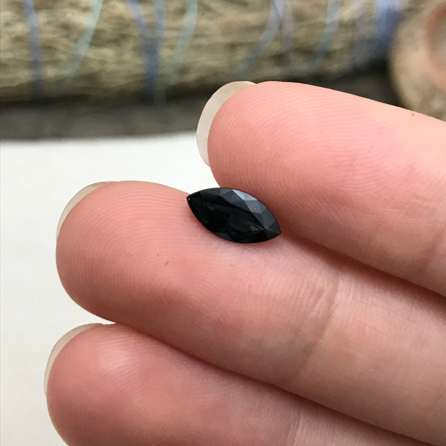 Natural Dark Blue Sapphire 10x5mm Marquise Cut, 1 ct Loose Blue Gem, Faceted Loose Recycled Gemstone US Seller