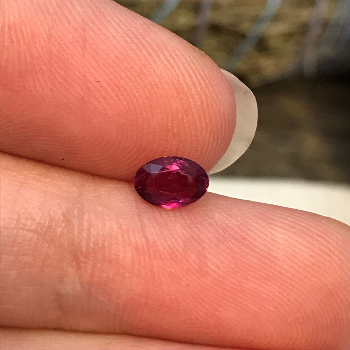 Natural Ruby 0.57 Carat 6x4mm Heated Loose Gemstone, Faceted Gem Oval Cut Red July Birthstone, Recycled Gems