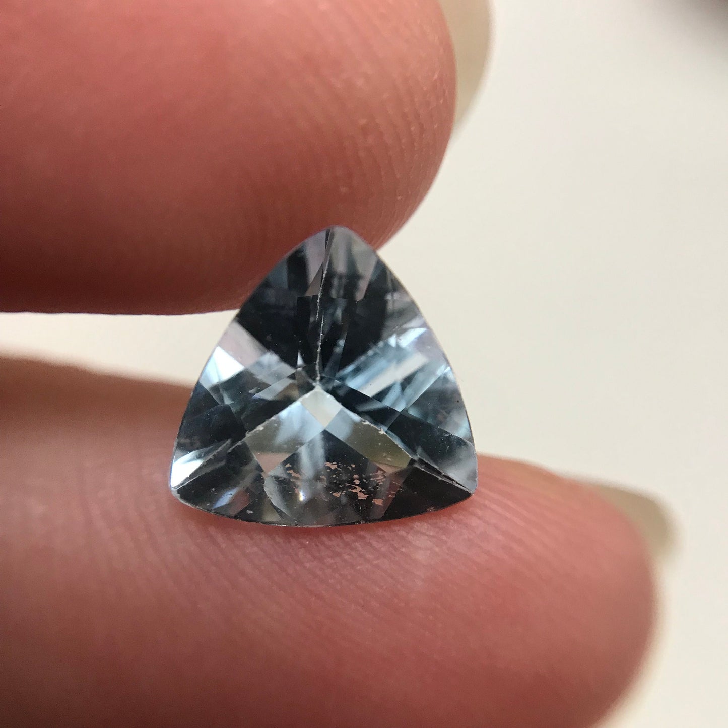 Light Blue Aquamarine 2.28 ct, 10mm Trillion Cut Loose Beryl Unmounted Gemstone Faceted Gem March Birthstone