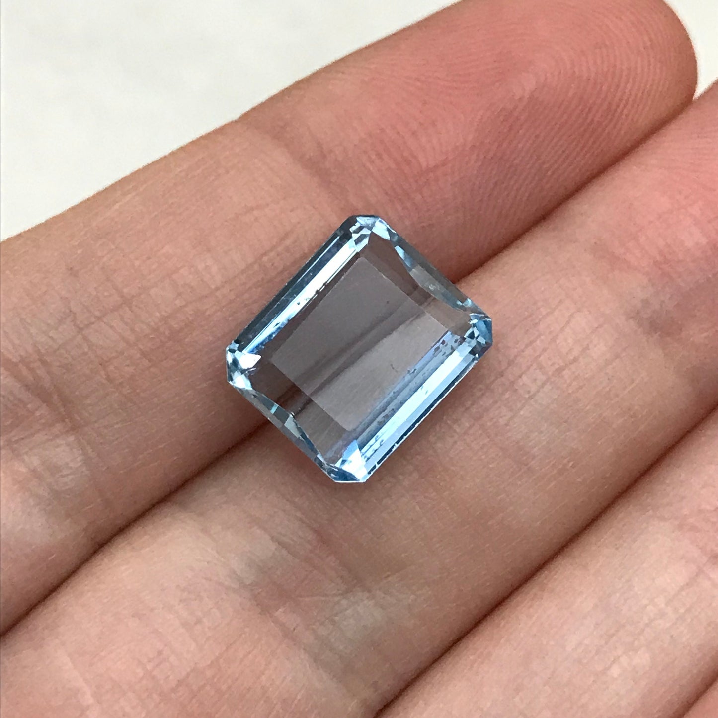 12x10mm Light Blue Aquamarine 5.40 Carats Natural Light Blue Gem Rectangle Cut Loose Faceted Gemstone Beryl 12x10.2mm