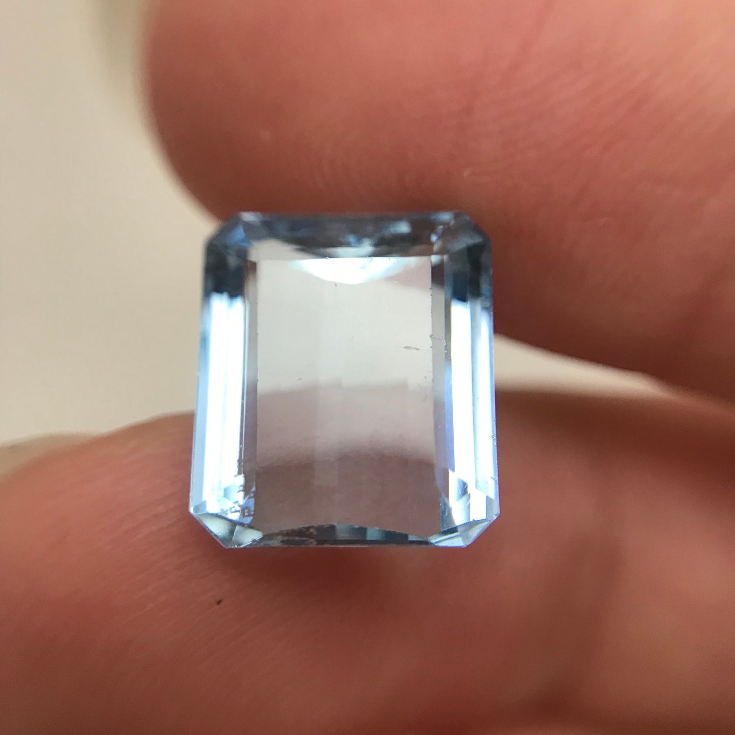 12x10mm Light Blue Aquamarine 5.40 Carats Natural Light Blue Gem Rectangle Cut Loose Faceted Gemstone Beryl 12x10.2mm