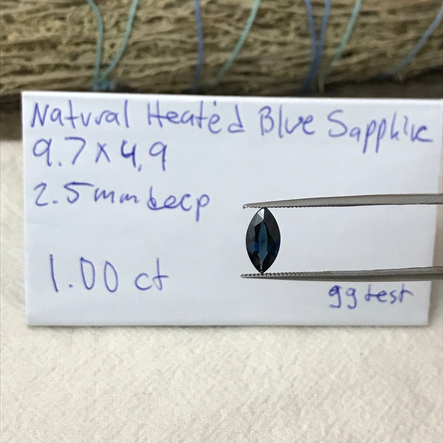 Natural Dark Blue Sapphire 10x5mm Marquise Cut, 1 ct Loose Blue Gem, Faceted Loose Recycled Gemstone US Seller