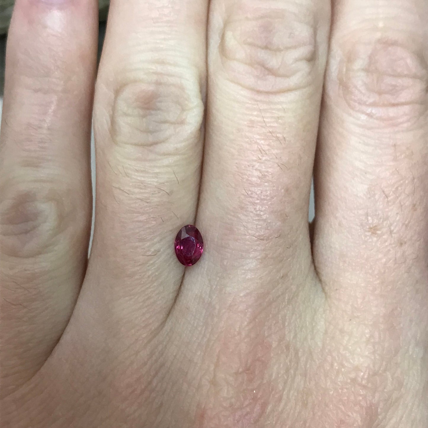 Natural Ruby 0.57 Carat 6x4mm Heated Loose Gemstone, Faceted Gem Oval Cut Red July Birthstone, Recycled Gems