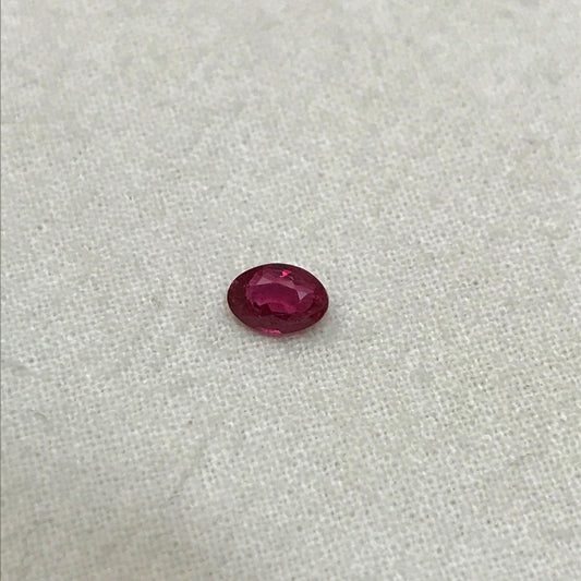 Natural Ruby 0.57 Carat 6x4mm Heated Loose Gemstone, Faceted Gem Oval Cut Red July Birthstone, Recycled Gems