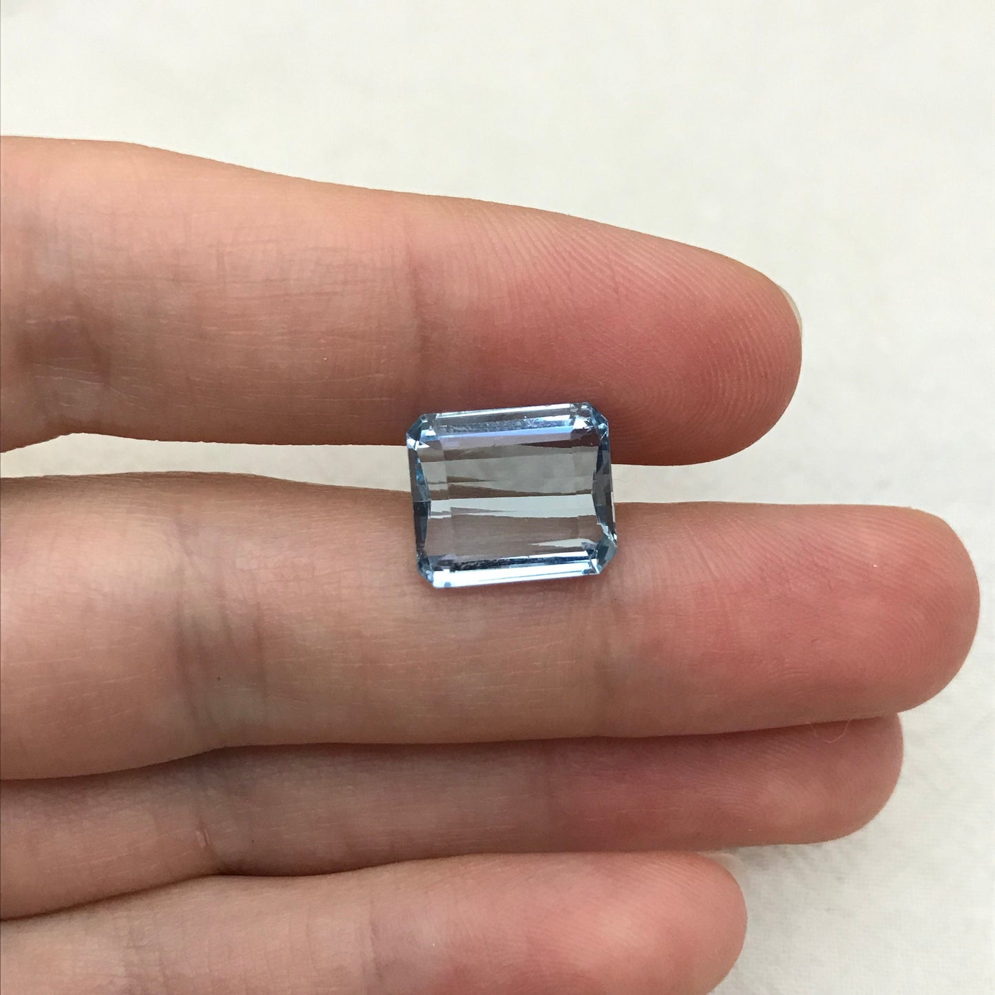 12x10mm Light Blue Aquamarine 5.40 Carats Natural Light Blue Gem Rectangle Cut Loose Faceted Gemstone Beryl 12x10.2mm