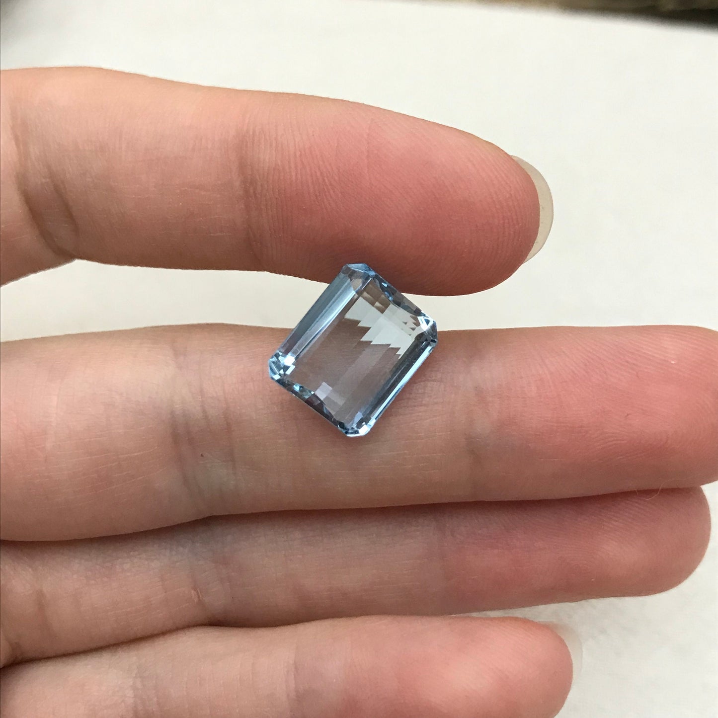 12x10mm Light Blue Aquamarine 5.40 Carats Natural Light Blue Gem Rectangle Cut Loose Faceted Gemstone Beryl 12x10.2mm