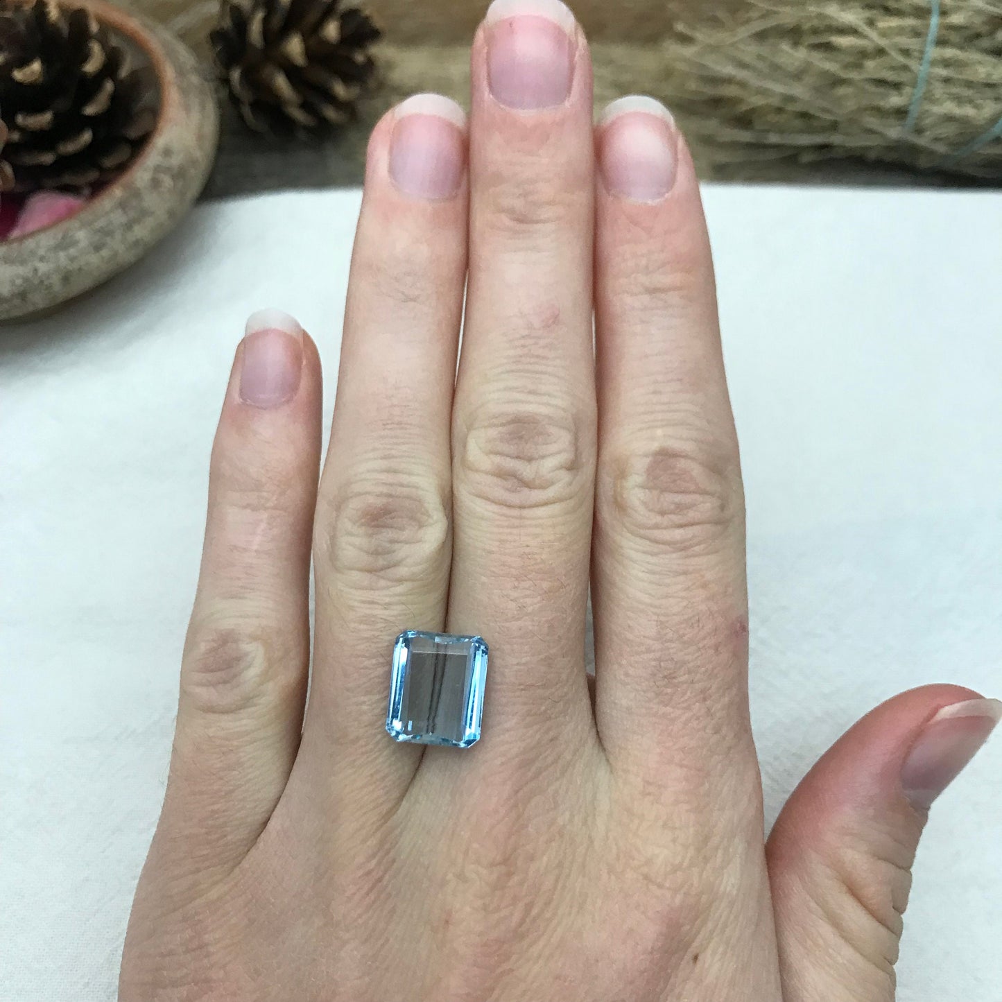 12x10mm Light Blue Aquamarine 5.40 Carats Natural Light Blue Gem Rectangle Cut Loose Faceted Gemstone Beryl 12x10.2mm