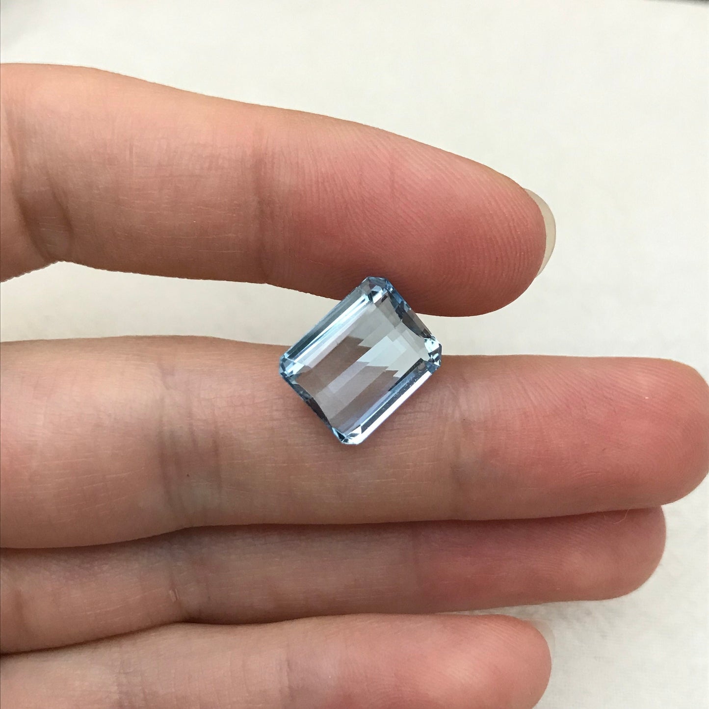 12x10mm Light Blue Aquamarine 5.40 Carats Natural Light Blue Gem Rectangle Cut Loose Faceted Gemstone Beryl 12x10.2mm
