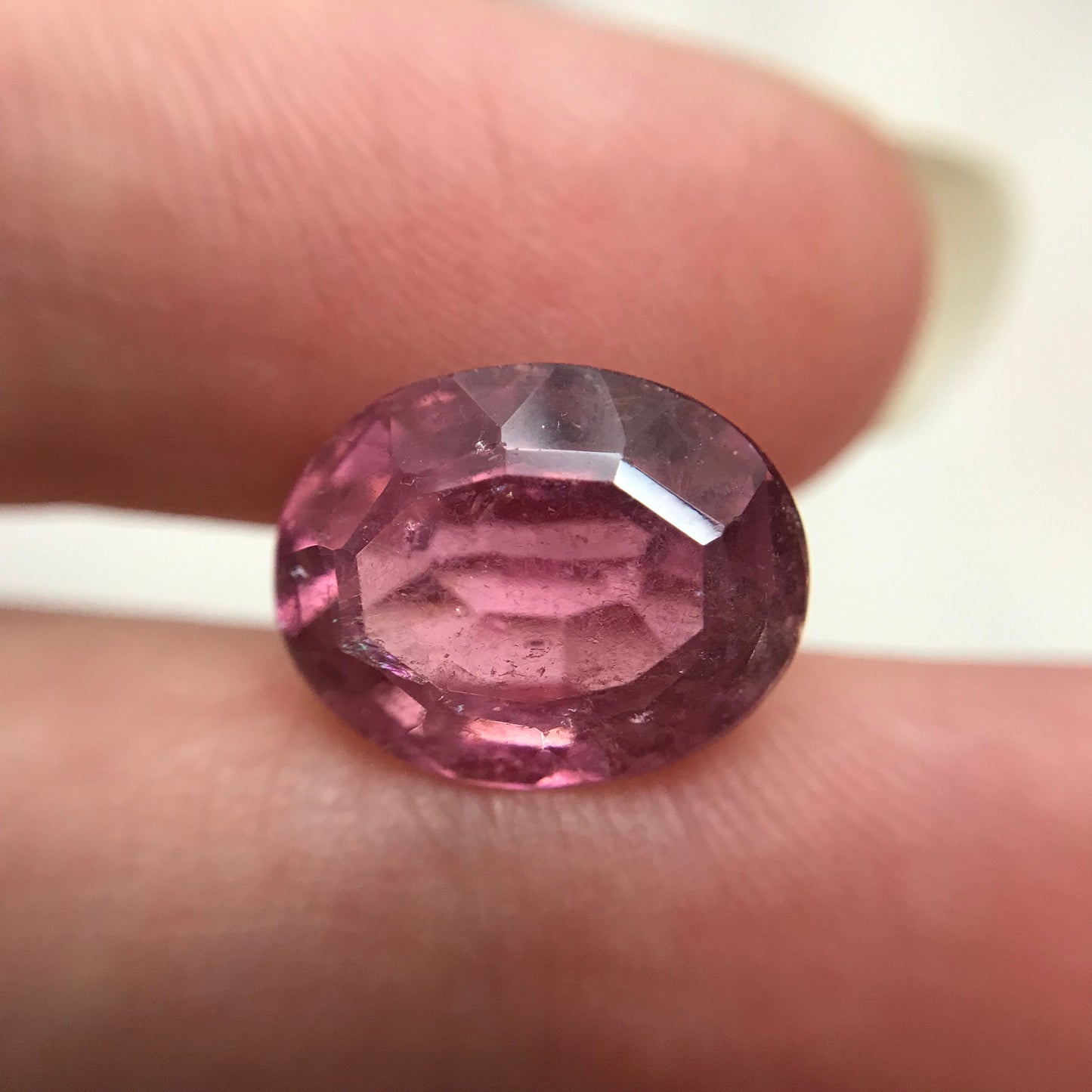 13x10mm Natural Pink Tourmaline, 6.45 Carats Faceted Loose Gemstone Oval Cut, Large Tourmaline