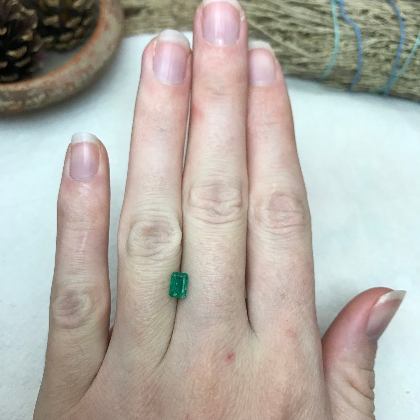 0.55 Carat Natural Emerald 6x4mm Emerald Cut Faceted Loose Gem, Precious Gemstone Treated Emerald, Flowing Gems