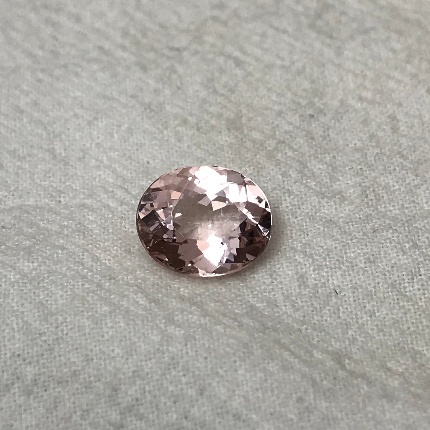 12x10mm Peachy Pink Morganite 4.40 Carat Oval Cut Faceted Loose Gemstone Unmounted Gem, For Engagement Ring, Loose Oval Natural Morganite