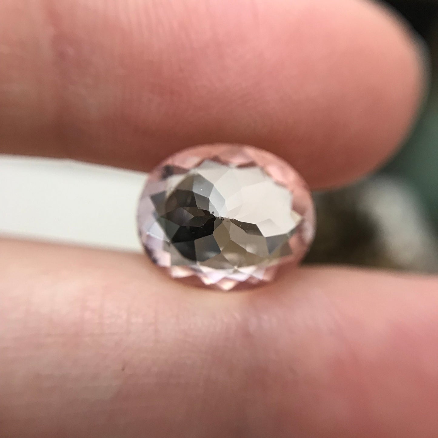 12x10mm Peachy Pink Morganite 4.40 Carat Oval Cut Faceted Loose Gemstone Unmounted Gem, For Engagement Ring, Loose Oval Natural Morganite