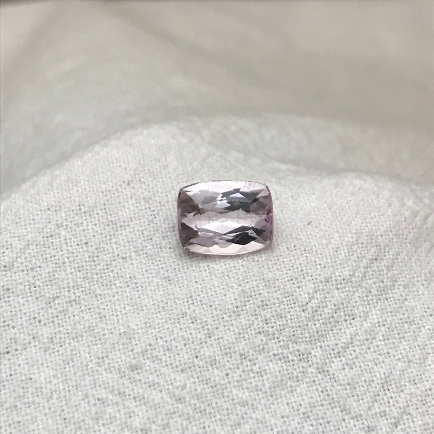 Pink Kunzite 9x7mm 2.76 carat Cushion Cut Light Purple Pink Spodumene, Faceted Loose Gemstone, Morganite Substitute