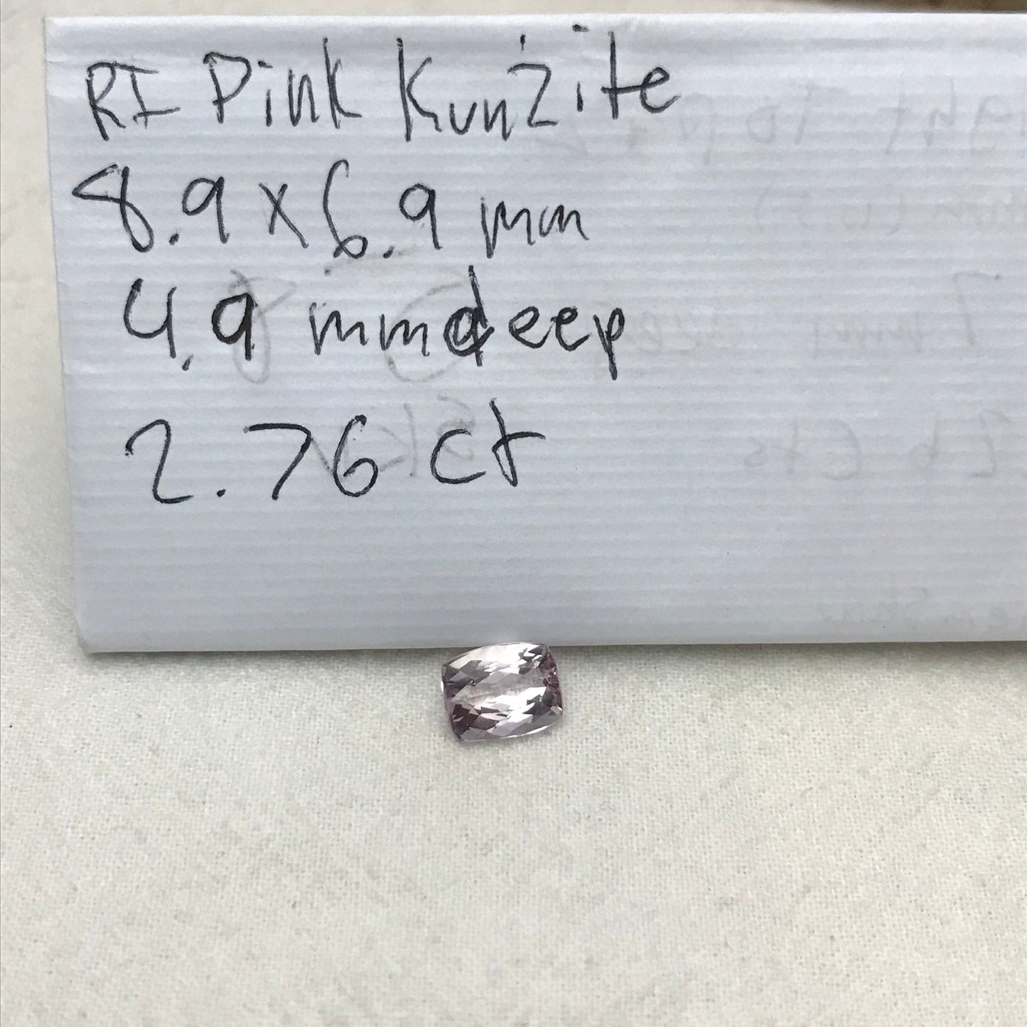 Pink Kunzite 9x7mm 2.76 carat Cushion Cut Light Purple Pink Spodumene, Faceted Loose Gemstone, Morganite Substitute