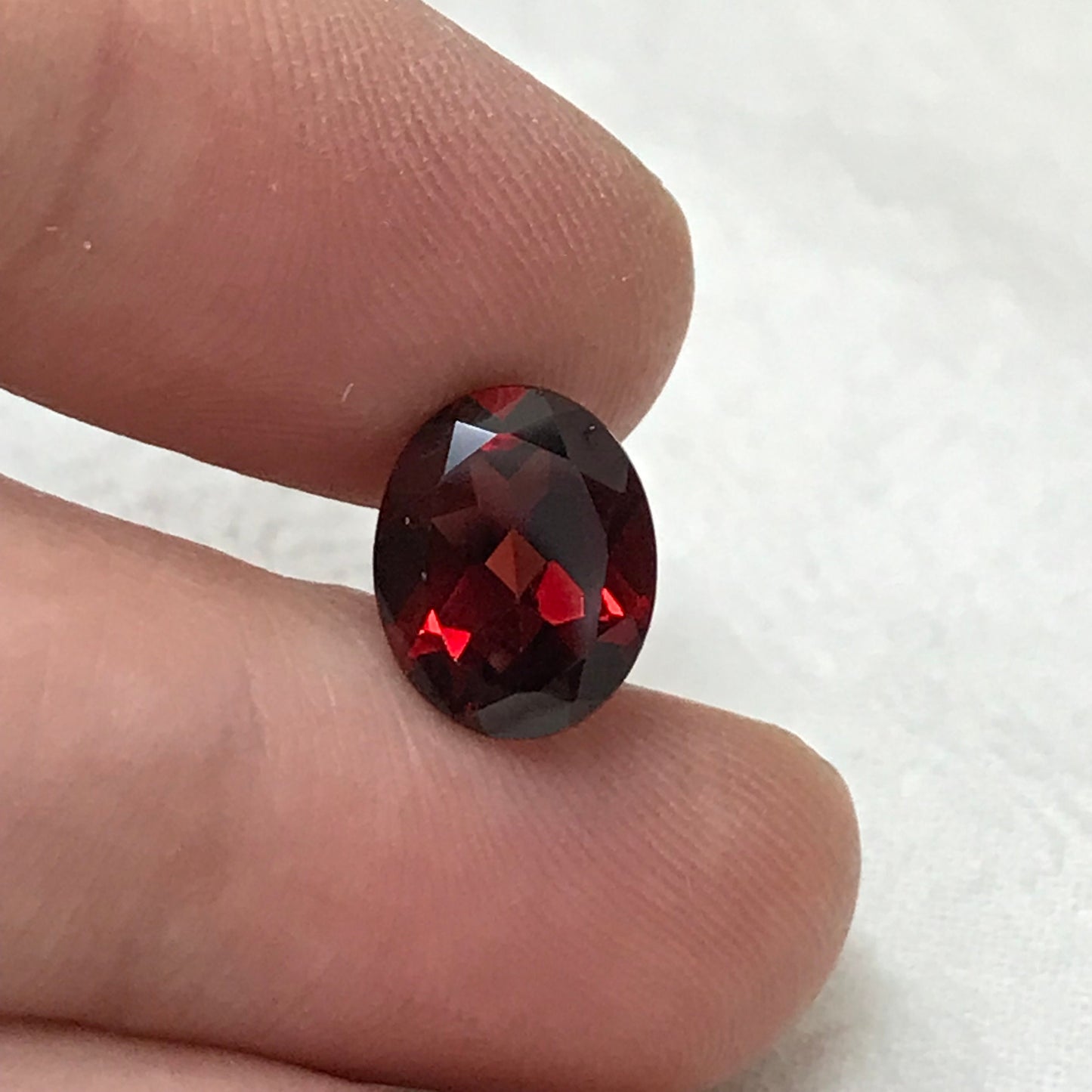 10x8mm Natural Red Garnet, 3 carat, Oval Cut, Burgundy Faceted Loose Gemstone, Reclaimed Recycled Gemstone