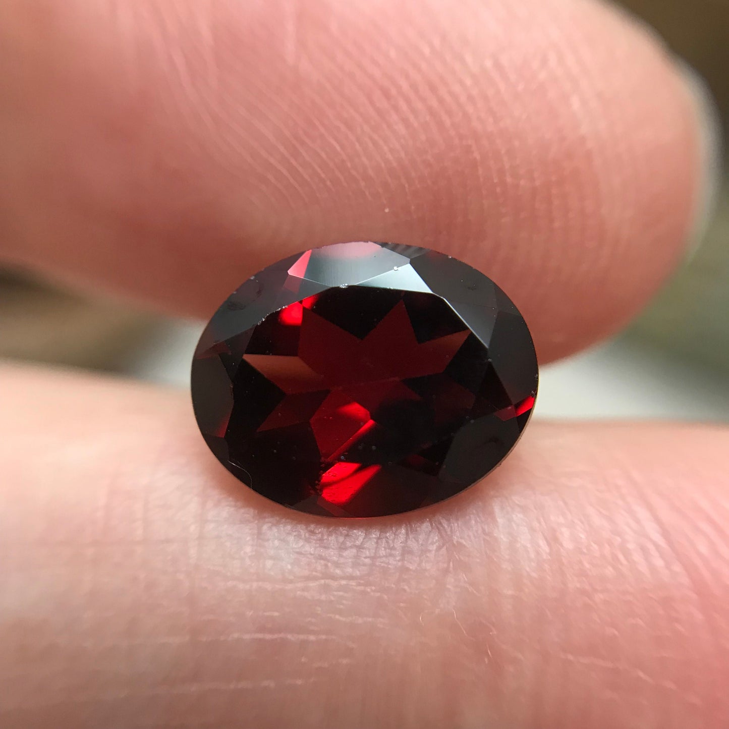 10x8mm Natural Red Garnet, 3 carat, Oval Cut, Burgundy Faceted Loose Gemstone, Reclaimed Recycled Gemstone