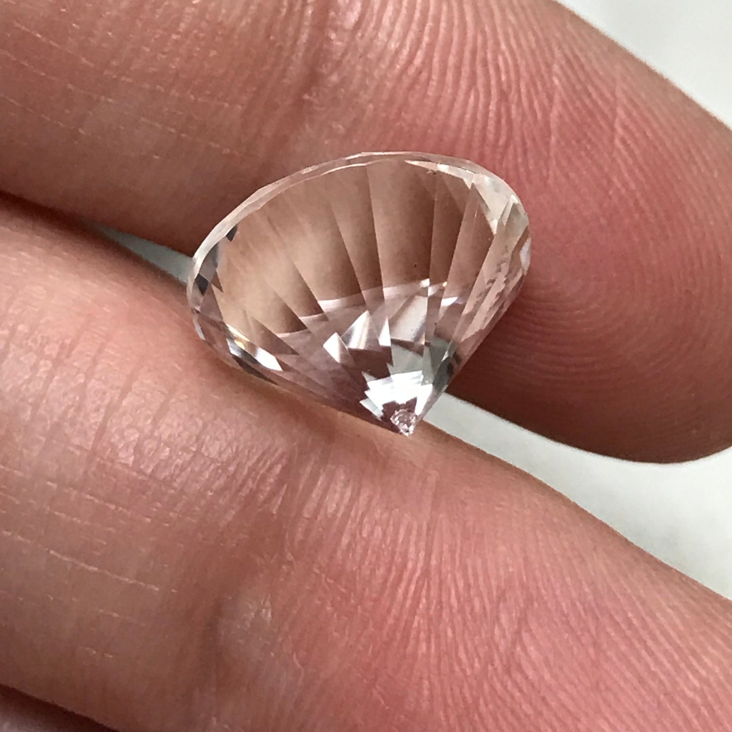 12.5mm Quartz 6.52 Carat Round Cut Loose Gem, Chipped Gemstone Faceted Stone, Imperfect Loose Gemstone
