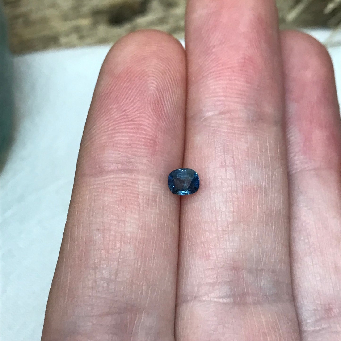 0.40 carat Natural Blue Sapphire 4.4x3.8mm Cushion Cut, Heated, Faceted Loose Gemstone Unmounted Gem, 4.5x4mm