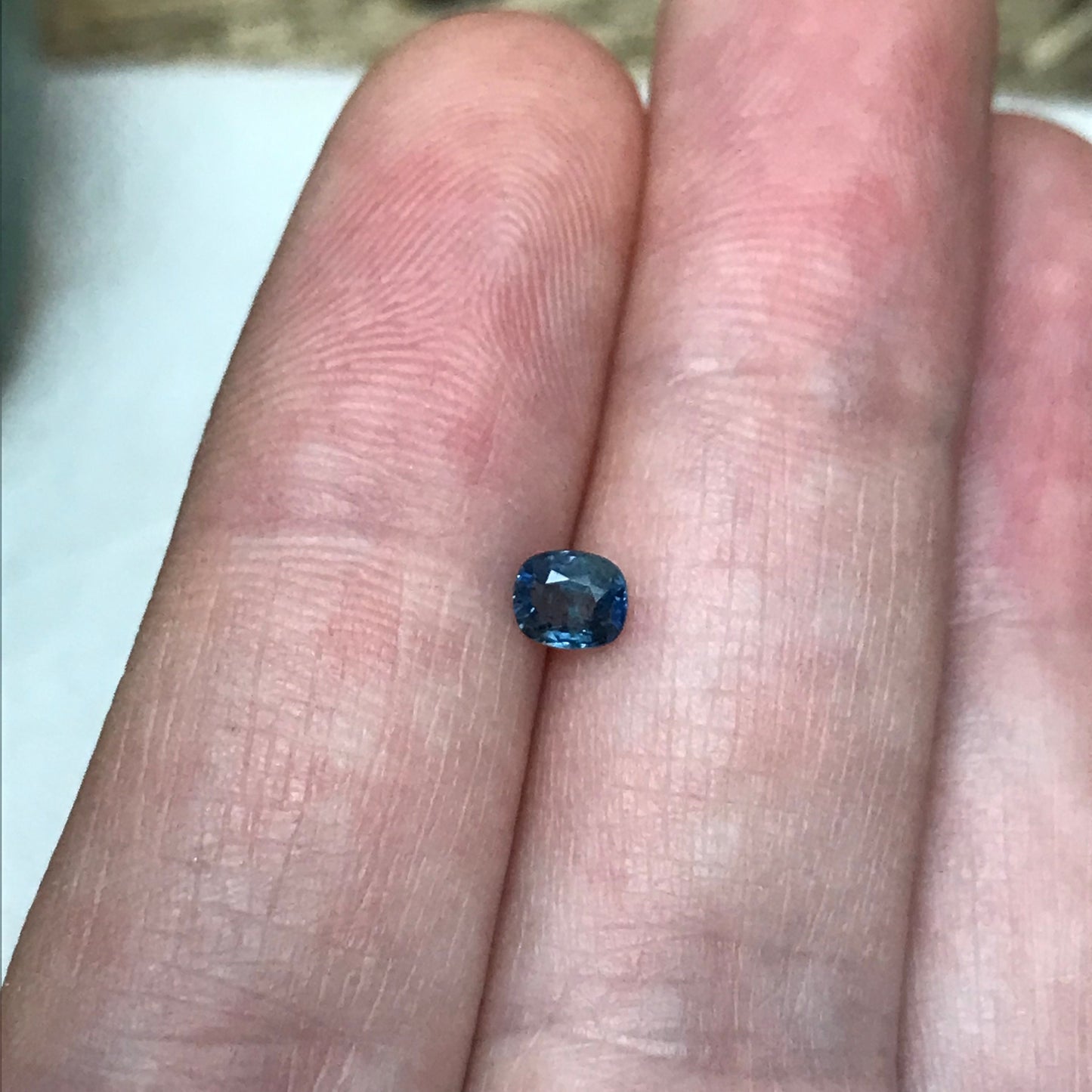 0.40 carat Natural Blue Sapphire 4.4x3.8mm Cushion Cut, Heated, Faceted Loose Gemstone Unmounted Gem, 4.5x4mm
