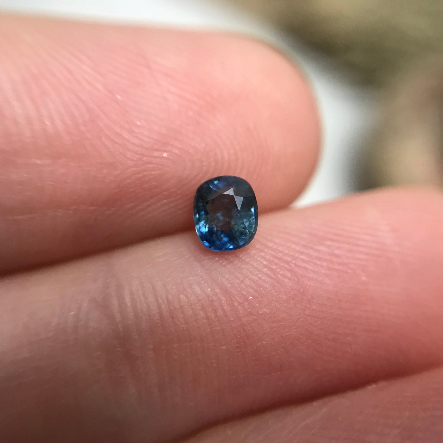 0.40 carat Natural Blue Sapphire 4.4x3.8mm Cushion Cut, Heated, Faceted Loose Gemstone Unmounted Gem, 4.5x4mm