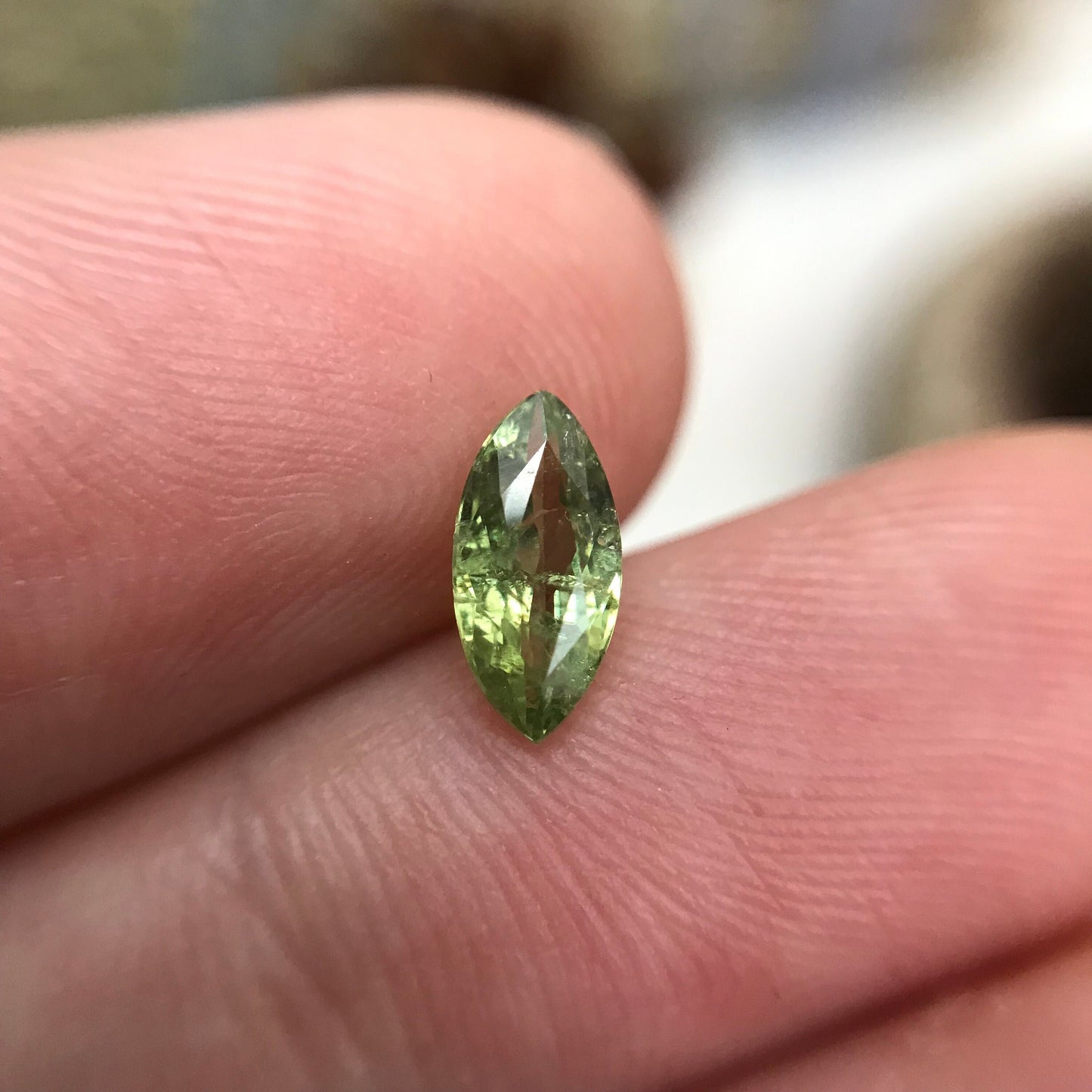 0.66 ct Natural Demantoid Garnet 8x4mm Marquise Cut, Faceted Loose Green Garnet, Andradite Garnet, Loose Gemstone