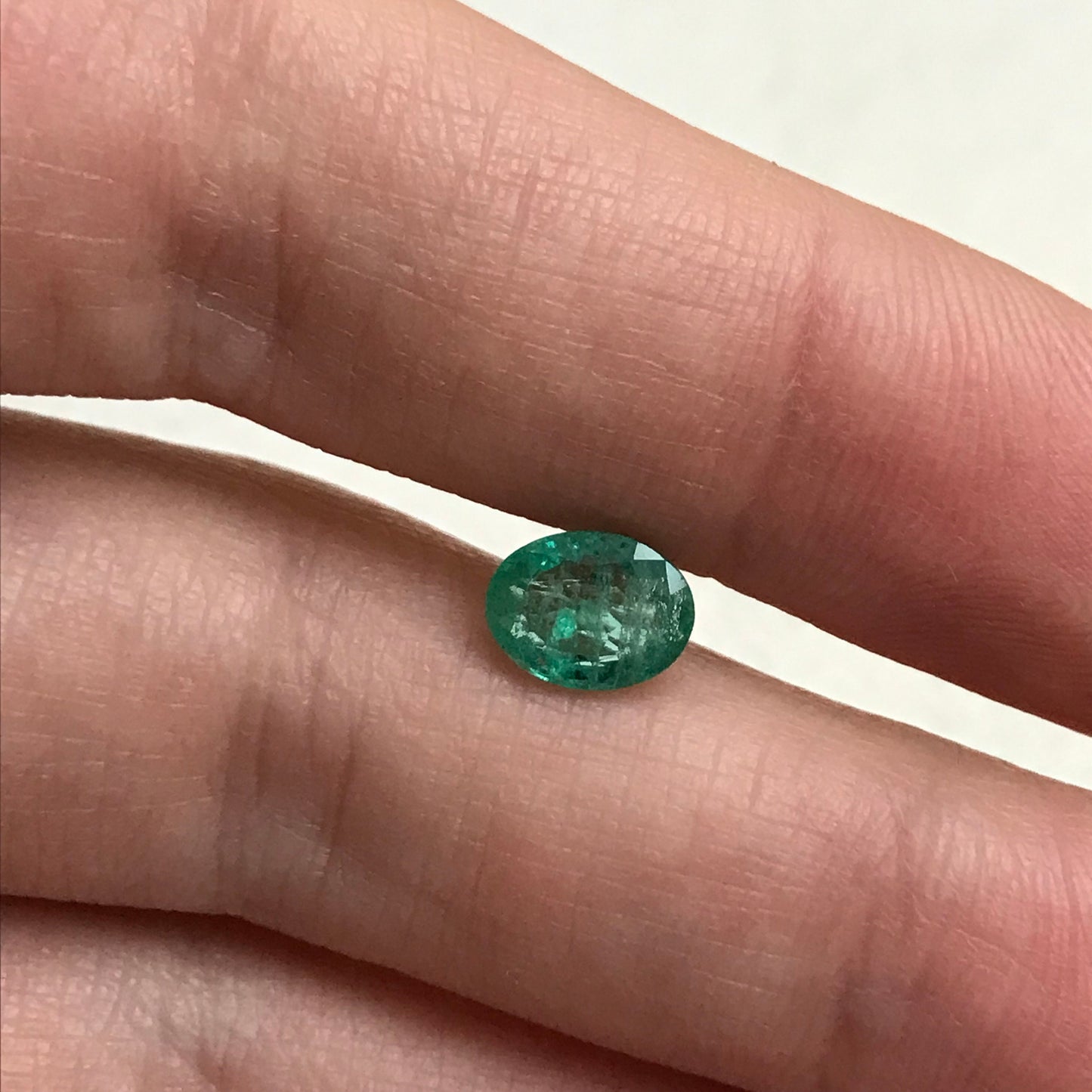 1 ct Natural Emerald 8x6mm Oval Cut Faceted Gem Precious Gemstone Loose Recycled Gemstone, Green Emerald