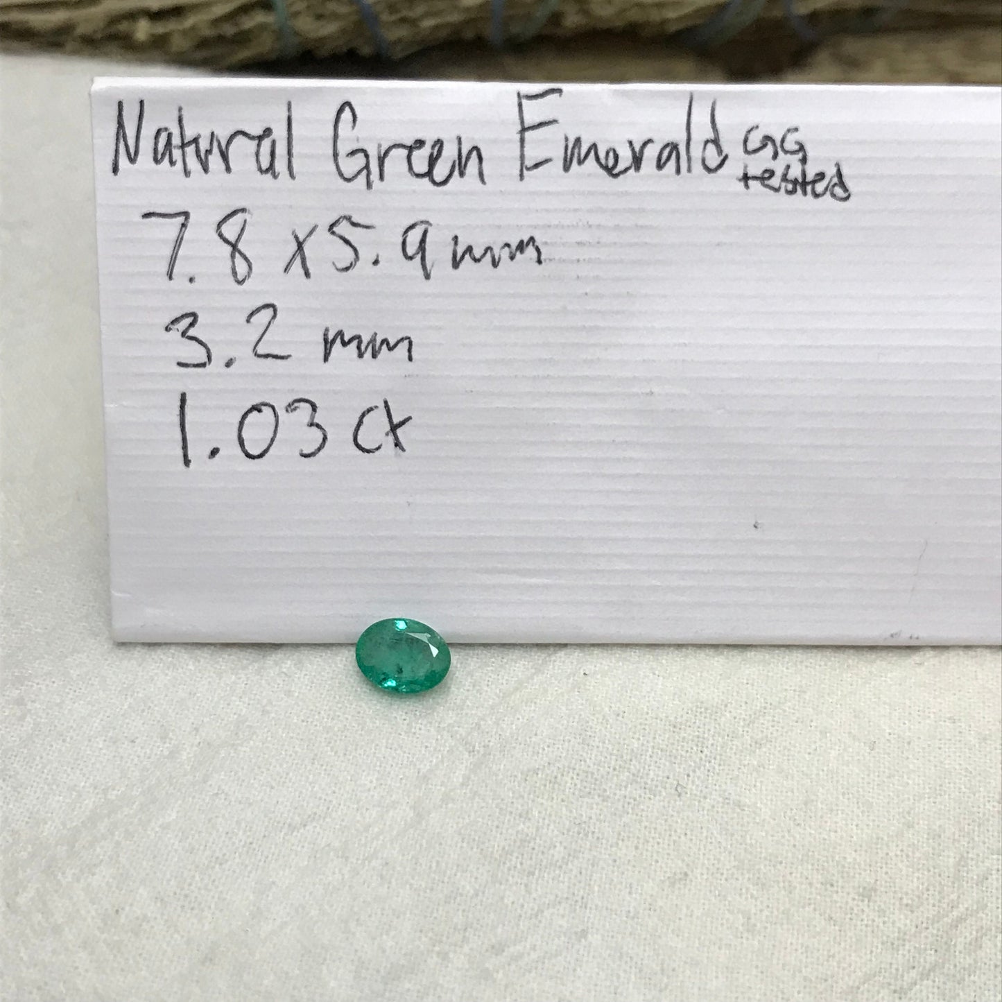 1 ct Natural Emerald 8x6mm Oval Cut Faceted Gem Precious Gemstone Loose Recycled Gemstone, Green Emerald