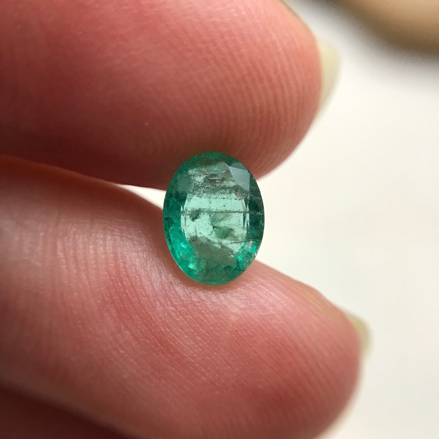 1 ct Natural Emerald 8x6mm Oval Cut Faceted Gem Precious Gemstone Loose Recycled Gemstone, Green Emerald