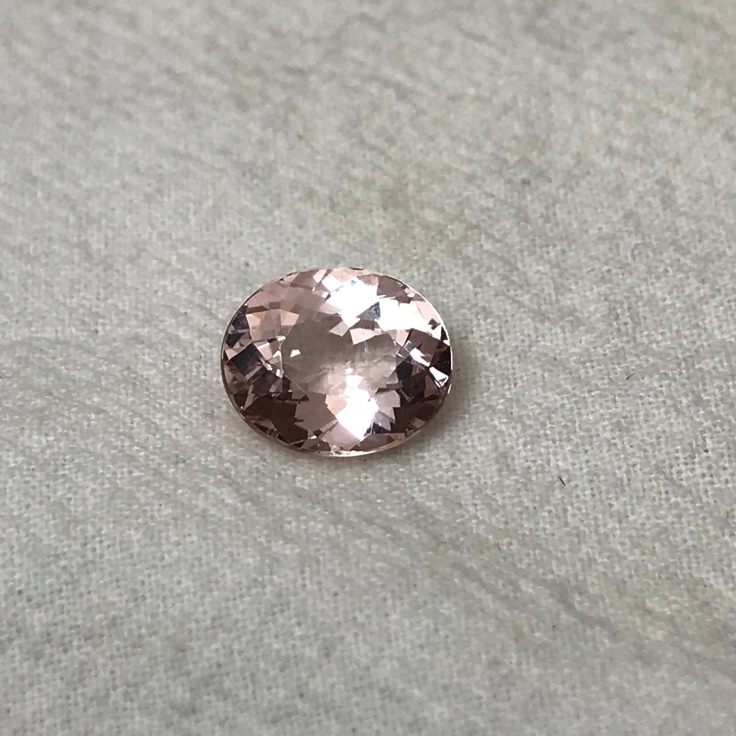 12x10mm Peachy Pink Morganite 4.40 Carat Oval Cut Faceted Loose Gemstone Unmounted Gem, For Engagement Ring, Loose Oval Natural Morganite