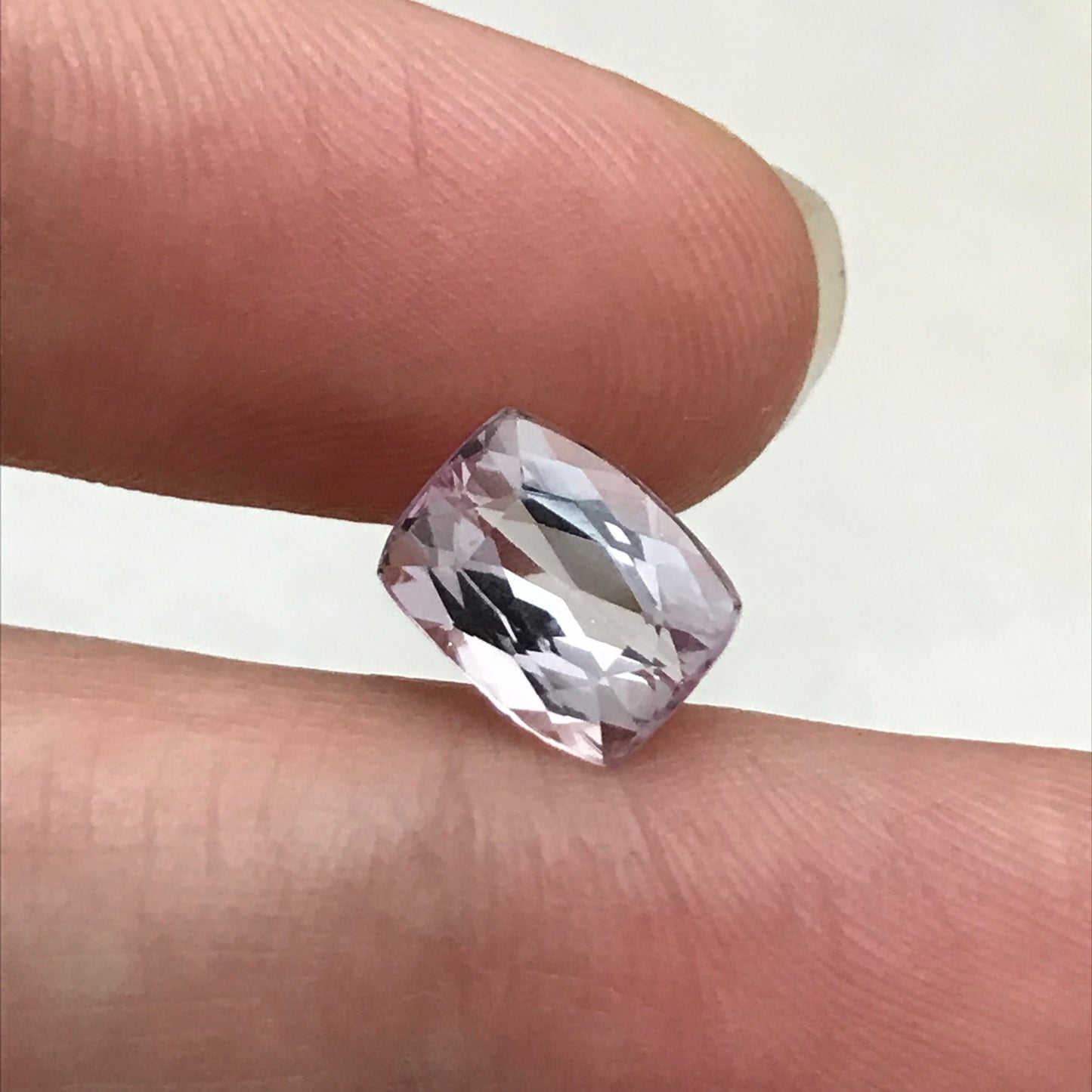 Pink Kunzite 9x7mm 2.76 carat Cushion Cut Light Purple Pink Spodumene, Faceted Loose Gemstone, Morganite Substitute