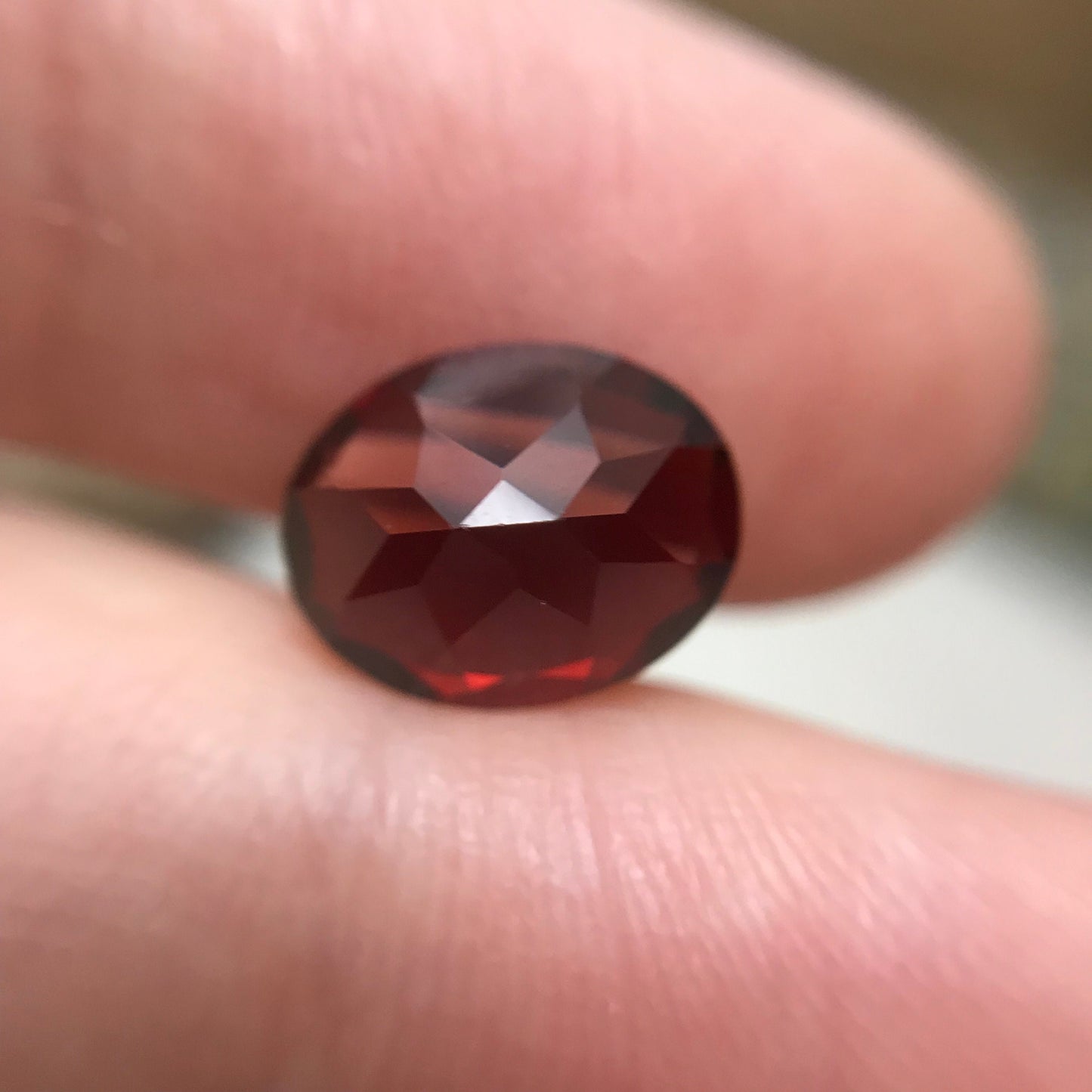 10x8mm Natural Red Garnet, 3 carat, Oval Cut, Burgundy Faceted Loose Gemstone, Reclaimed Recycled Gemstone