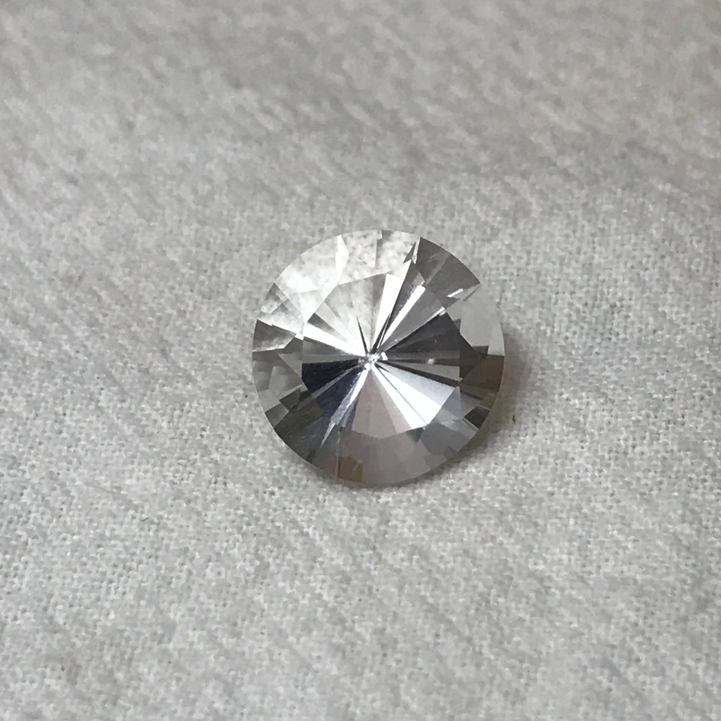 12.5mm Quartz 6.52 Carat Round Cut Loose Gem, Chipped Gemstone Faceted Stone, Imperfect Loose Gemstone