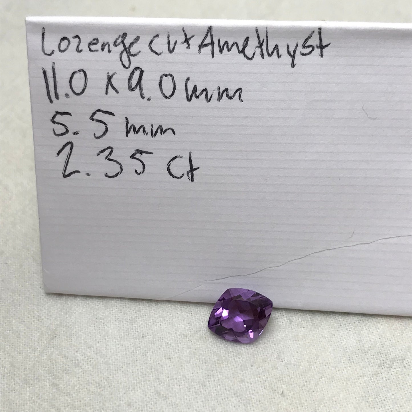 Fancy Purple Amethyst 2.35 Carat, 11x9mm Lozenge Cut Loose Natural Amethyst, Faceted Purple, February Birthstone Gem, US Seller