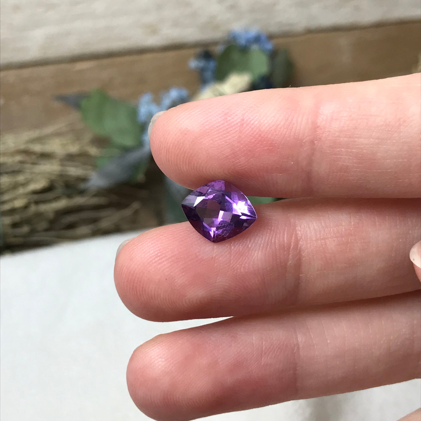 Fancy Purple Amethyst 2.35 Carat, 11x9mm Lozenge Cut Loose Natural Amethyst, Faceted Purple, February Birthstone Gem, US Seller