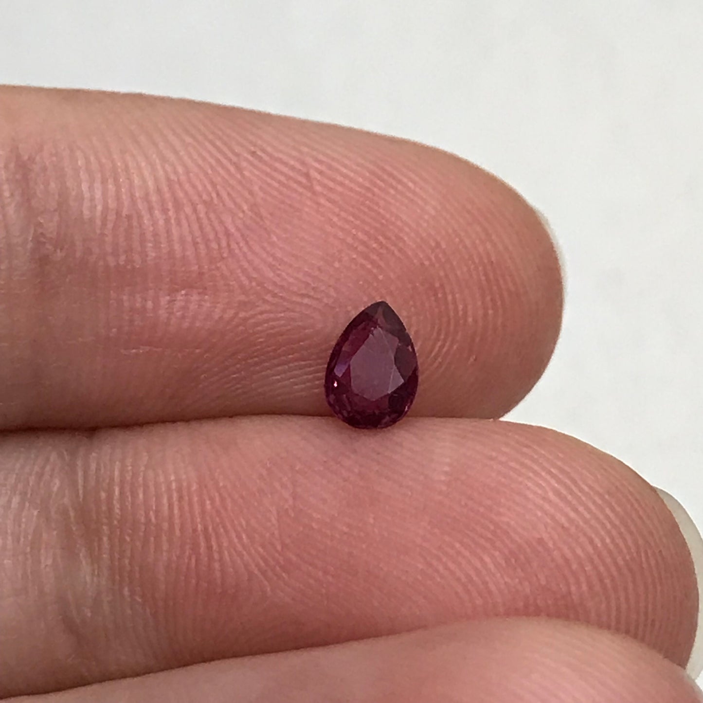 0.38 ct Natural Ruby 5.5x4mm Pear Cut, Loose Imperfect Gemstone, Faceted Gem, Red Beautiful July Birthstone, Genuine Earth Mined
