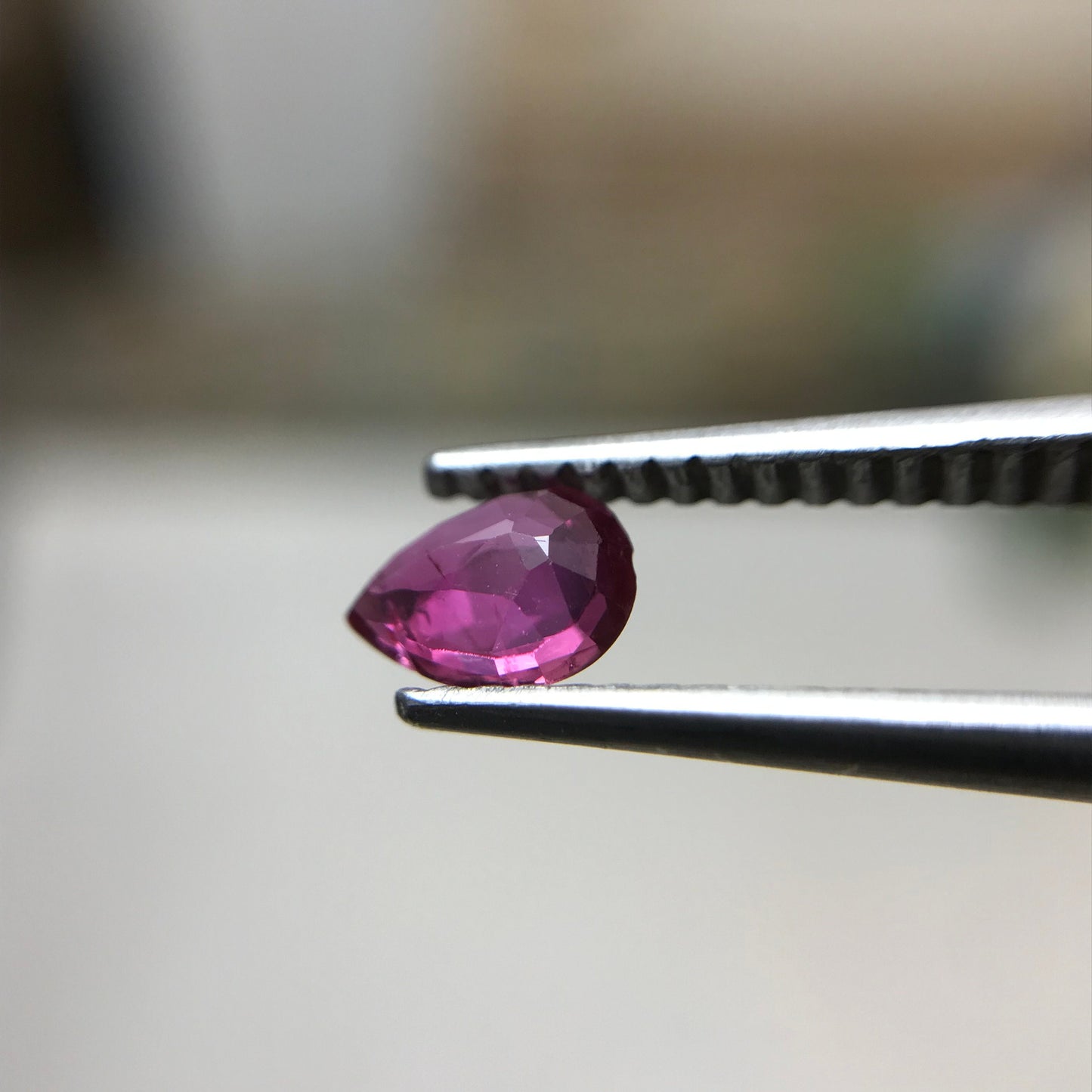 0.38 ct Natural Ruby 5.5x4mm Pear Cut, Loose Imperfect Gemstone, Faceted Gem, Red Beautiful July Birthstone, Genuine Earth Mined