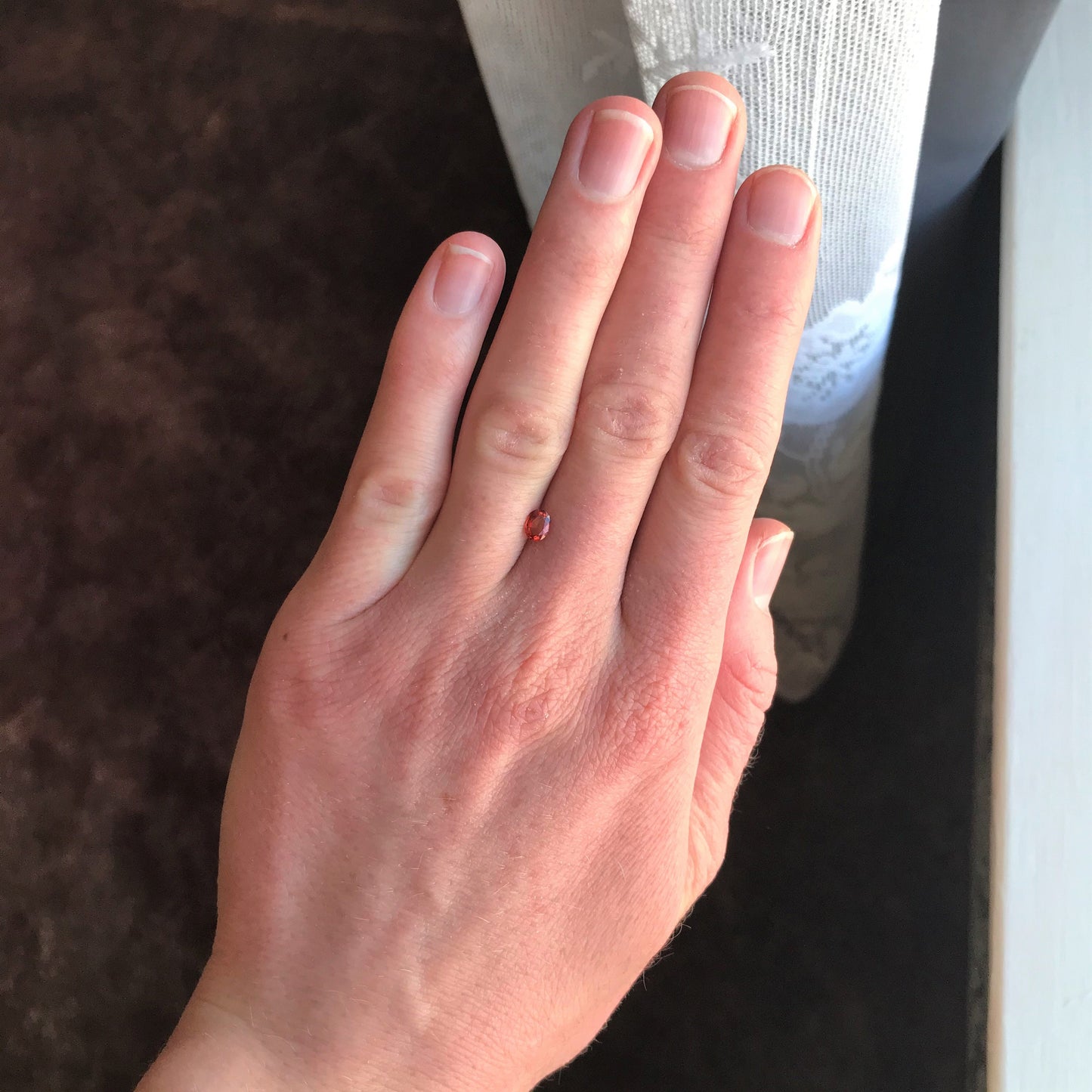 Natural Reddish Orange Sapphire 5x4mm 0.38 Carat Oval Cut Faceted Gem Loose Unmounted Gemstone Earth Mined Beryllium Treated