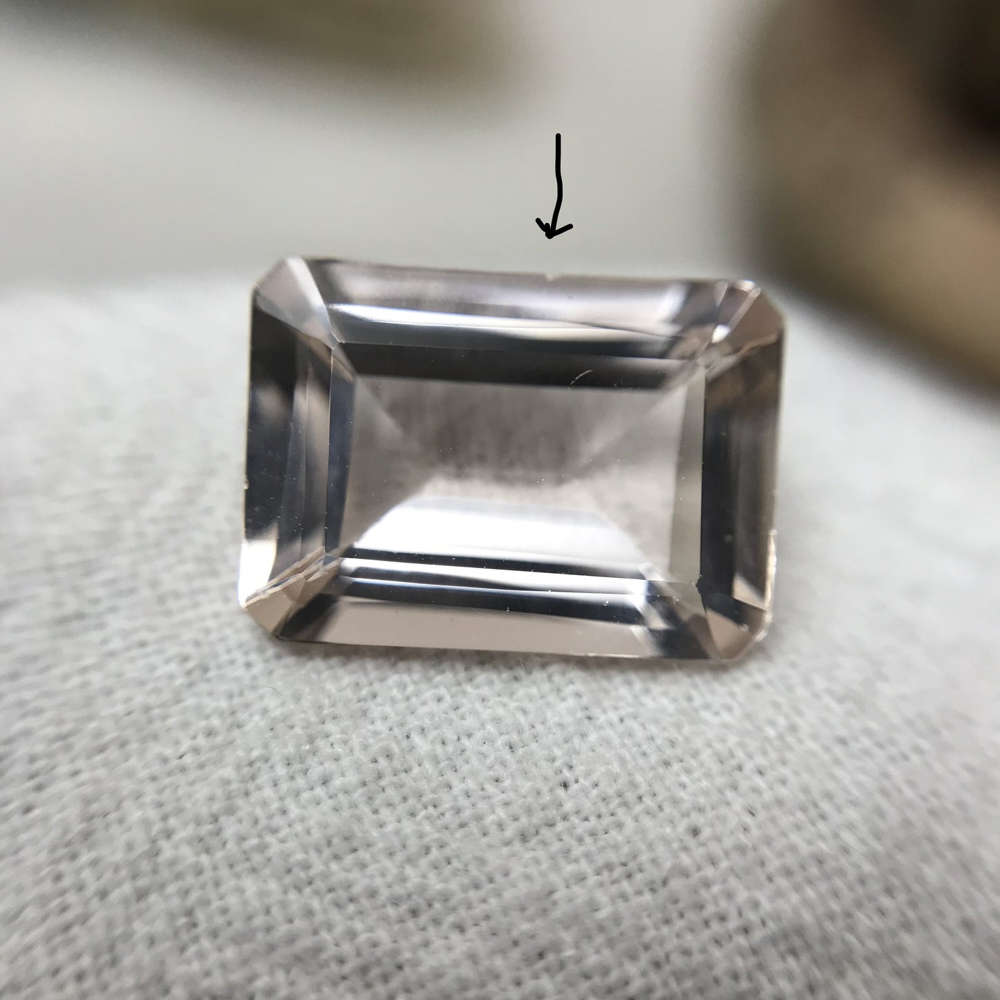 14x10mm Morganite 5.92 Carat Emerald Cut Peachy Pink Loose Gemstone For Engagement Ring