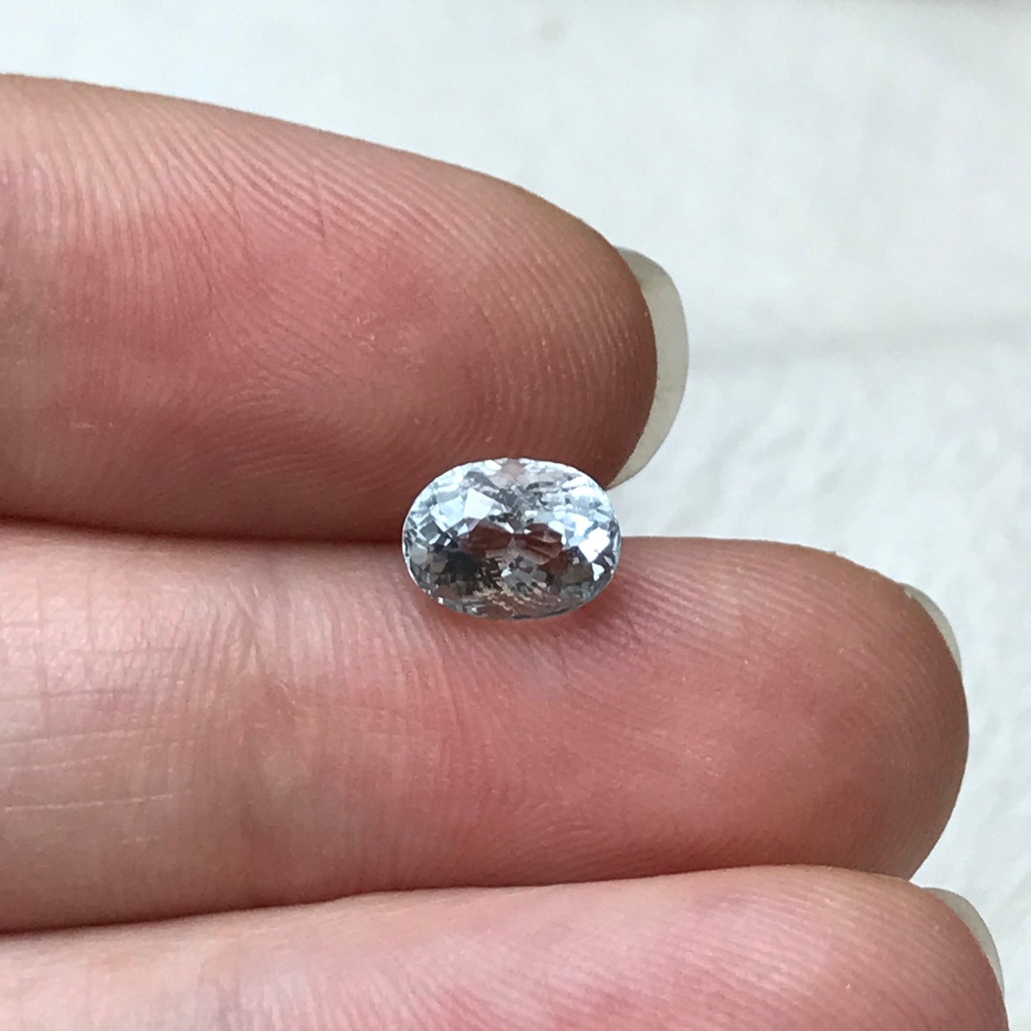 Light Blue Aquamarine 1.22 carat 7.5x5.5mm Oval Cut Natural Light Aquamarine, Faceted Loose Wholesale Gemstone for Jewelry