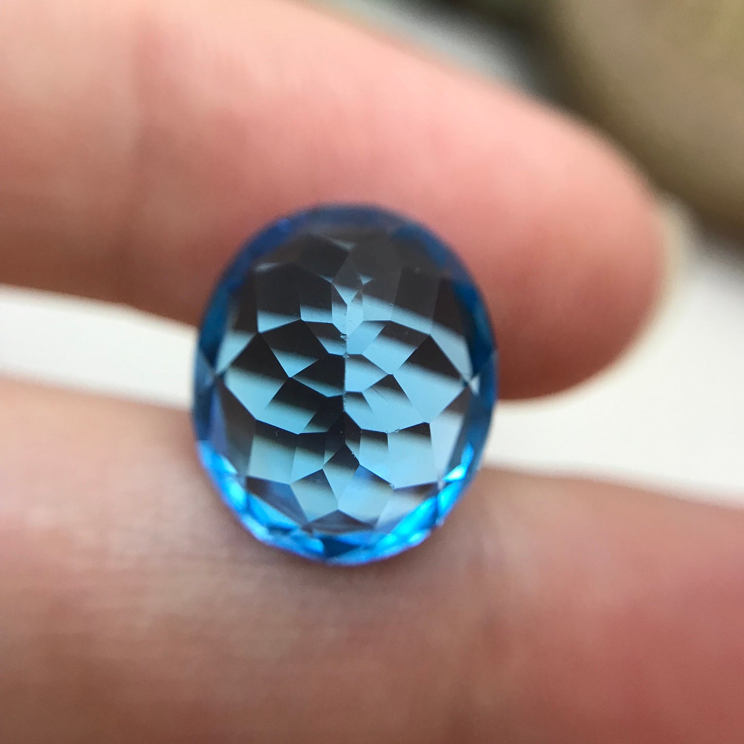 Swiss Blue Topaz 14x12mm Oval Cut Loose Topaz 10 ct Gemstones Bright Blue Topaz Faceted Very Blue Topaz Unmounted December Birthstone