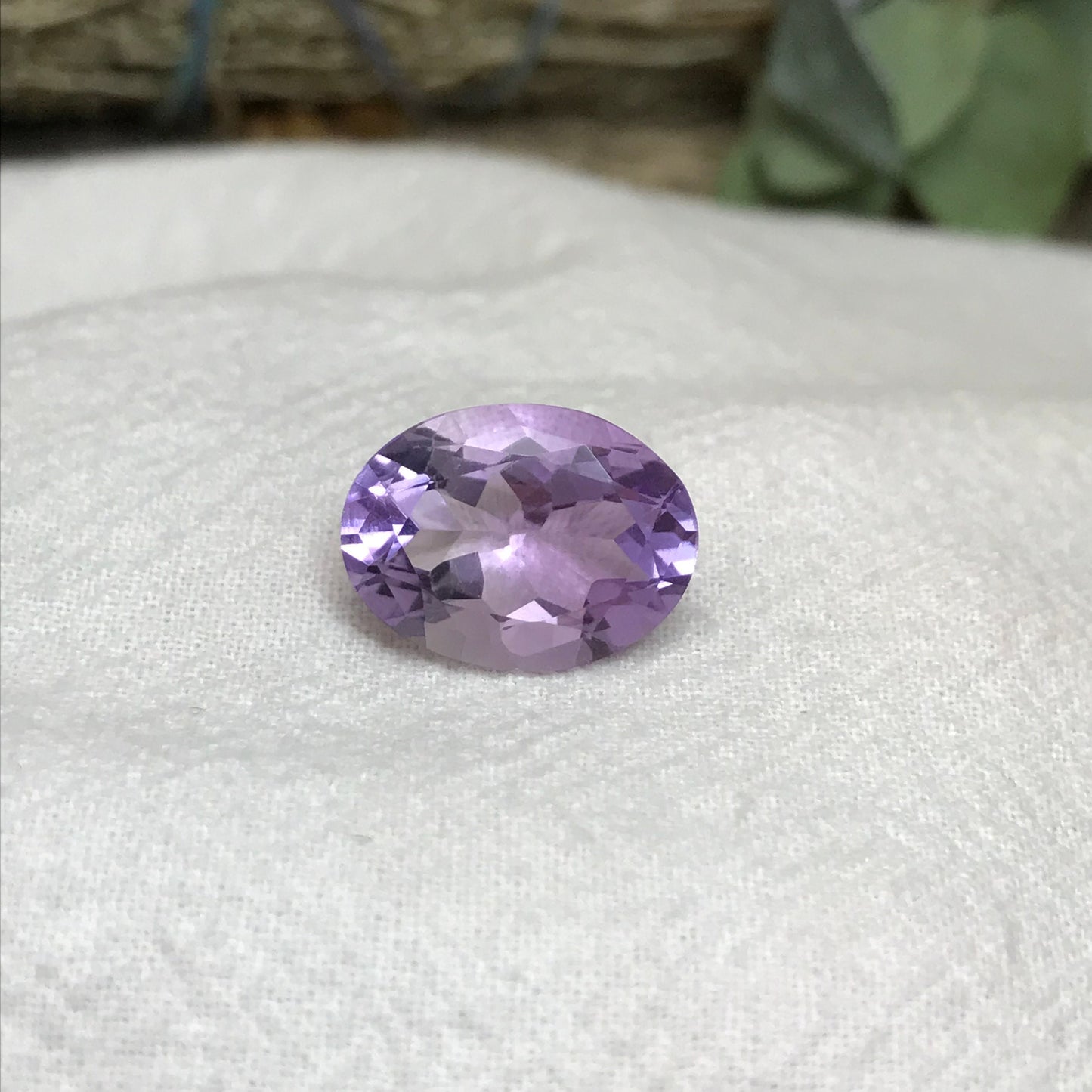 16x12mm Light Purple Amethyst, Oval, 8.20 carat Loose Gem Reclaimed/Recycled Gemstone Faceted for Jewelry setting, February Birthstone