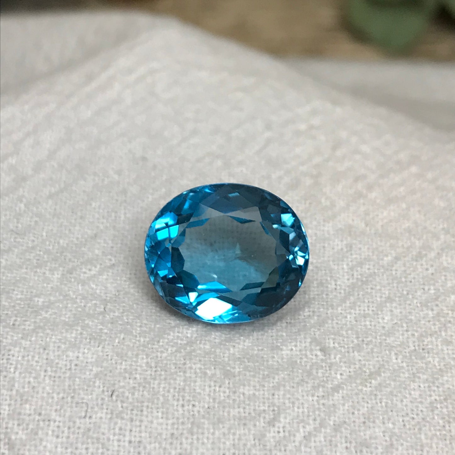 13x11mm Blue Topaz 9.58 carat, Oval Cut Loose Gem, Faceted Baby London Blue, Unmounted December Birthstone, US Seller